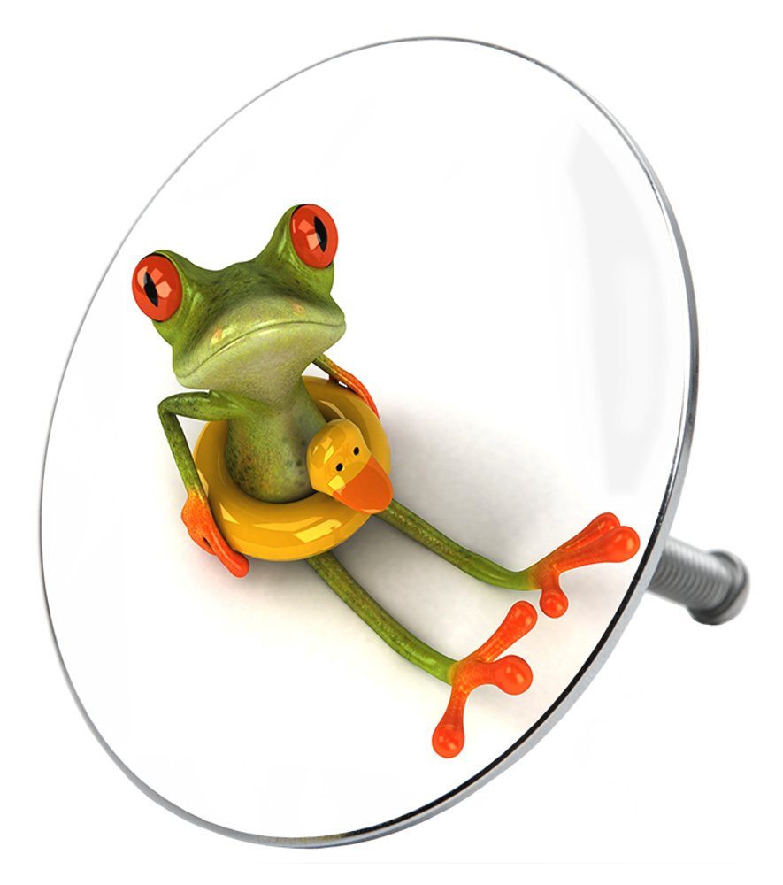 Sanilo Badewannenstöpsel Froggy, Ø 7.2 cm, hochwertig, universell, mit Motiv, 100% wasserdicht