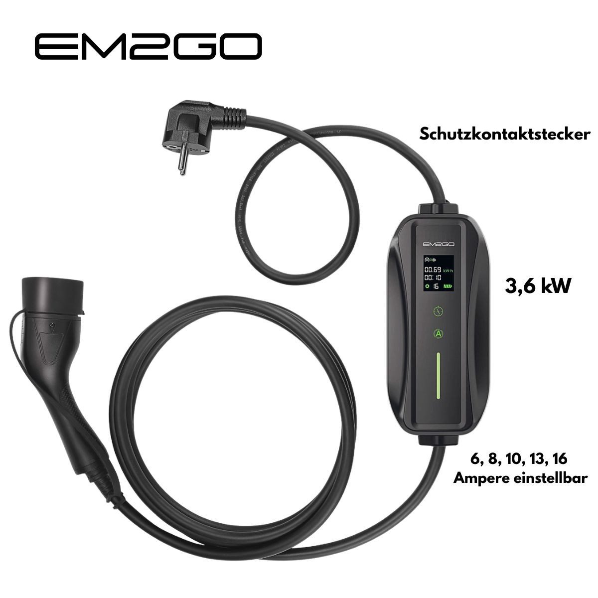 EM2GO Take 3.5 Elektroauto-Ladegerät (AMPERE einstellbar)