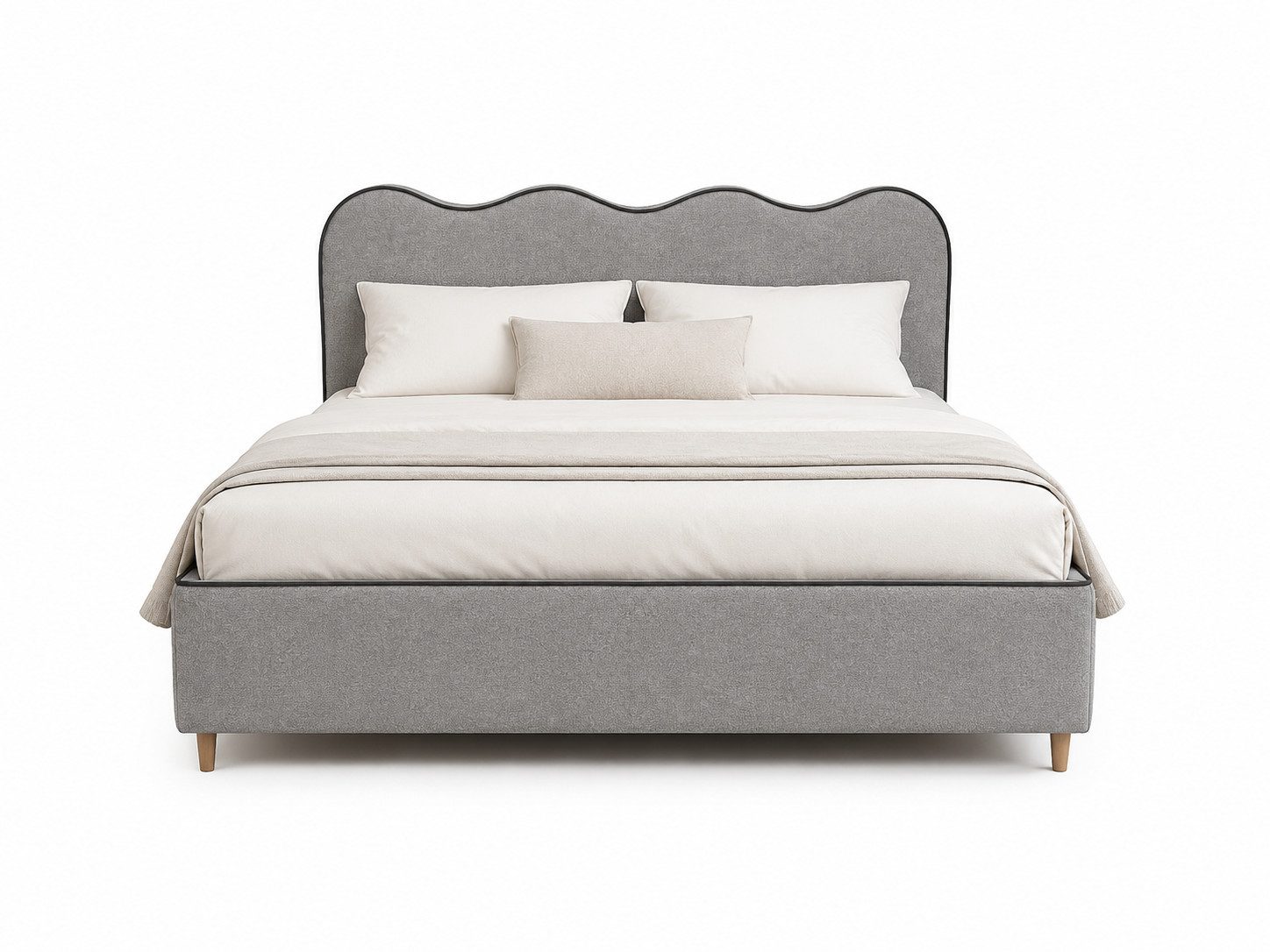 Labett Polsterbett Polsterbett Elegantes Bett COCO mit rundem Kopfteil & großem Stauraum, Polsterbett mit Matratze H3 oder H4