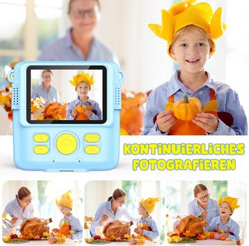 YIKANWEN Hochwertiges ABS-Material Kinderkamera (8 MP, 16x opt. Zoom, Robuste Multifunktionale mit 2,4-Zoll-Bildschirm 1080P-HD 32G Karte)