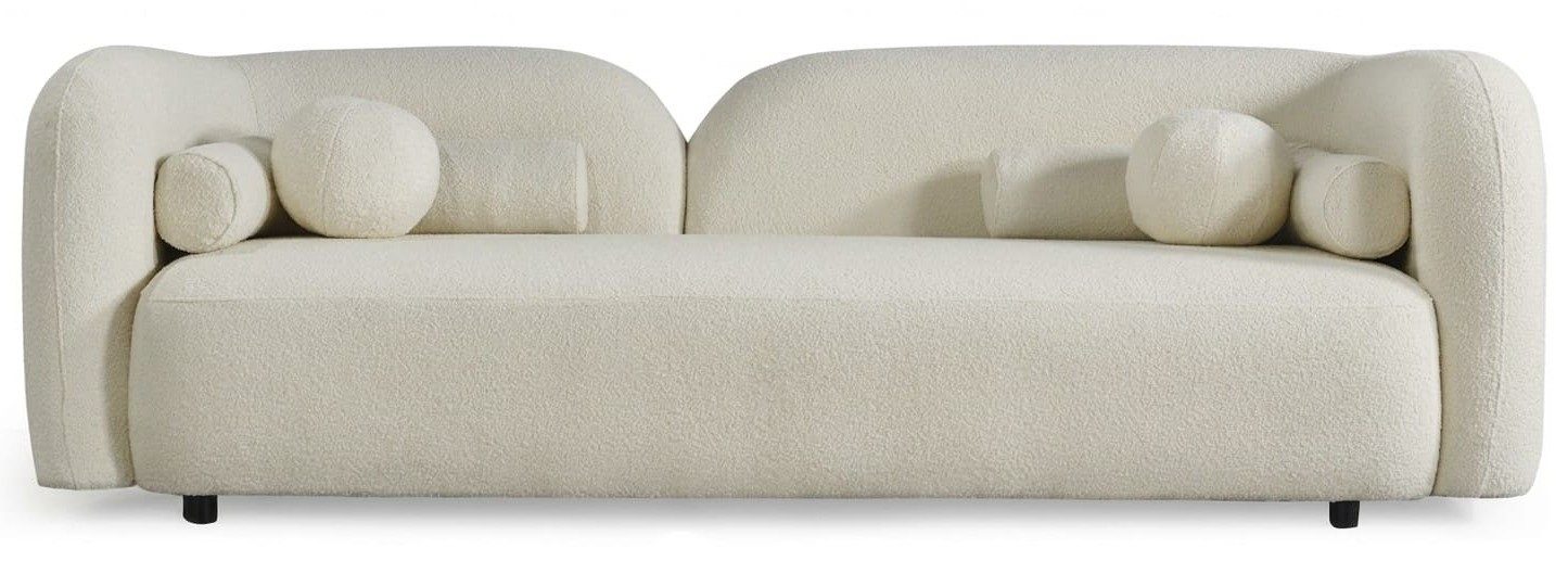 Xlmoebel 3-Sitzer 3-Sitzer Sofa Weiß Modern Stoffbezug Wohnzimmer bequem, 1 Teile
