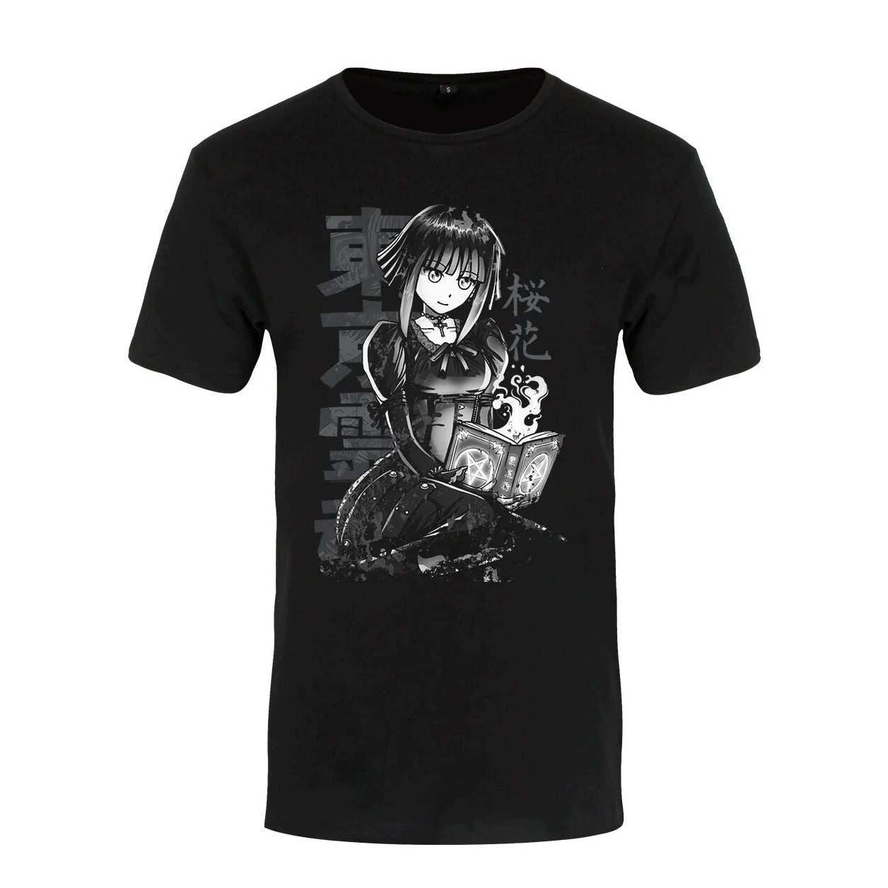 Grindstore Print-Shirt Anime Shirt Tokyo Spirit in schwarz Gothic Shirt Anime aus Baumwolle mit Print