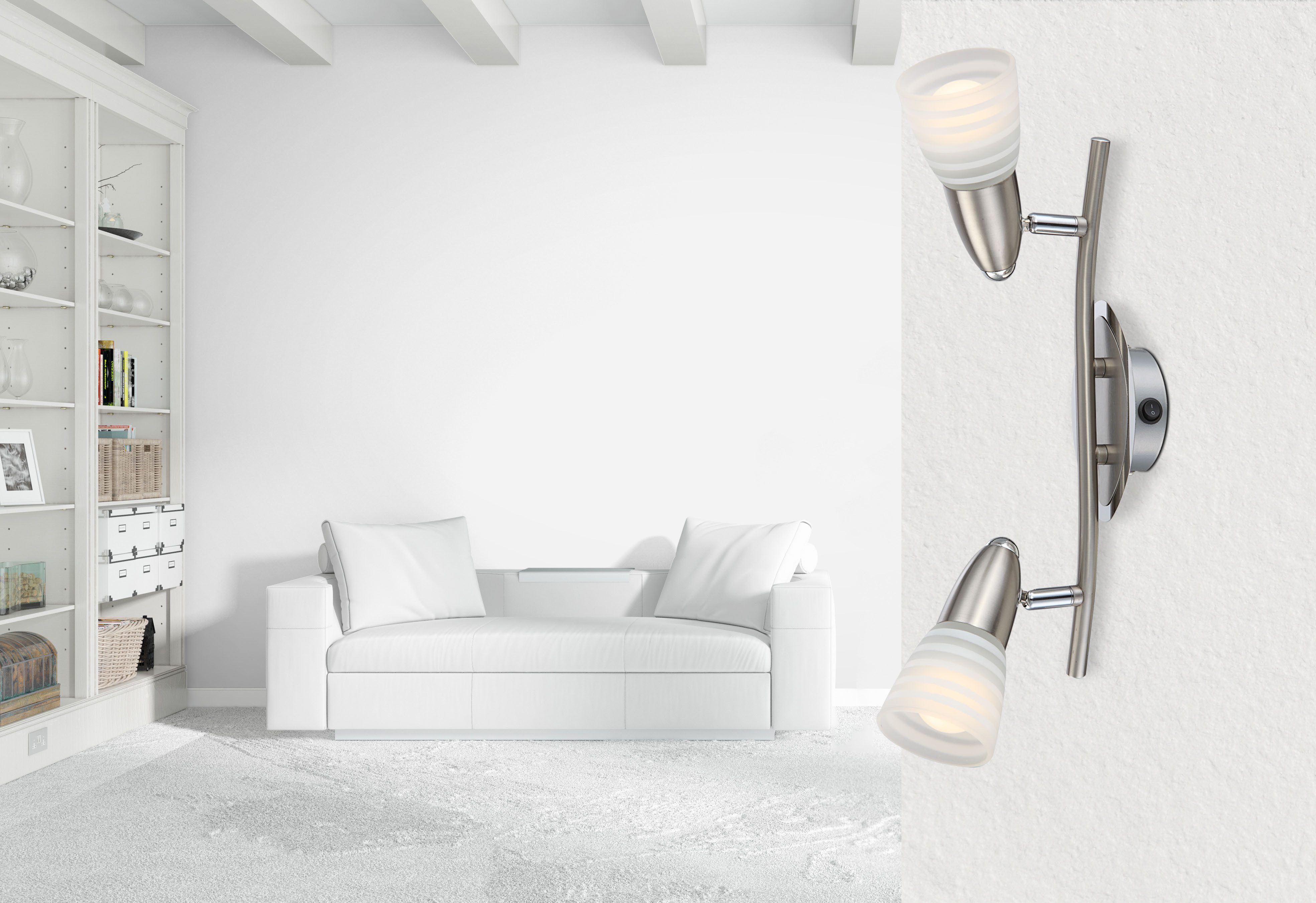 GLOBO LIGHTING Deckenstrahler CALEB, Leuchtmittel wechselbar, Warmweiß, LED-Strahler/Glas opal/3000K/Wohnzimmer/Flur