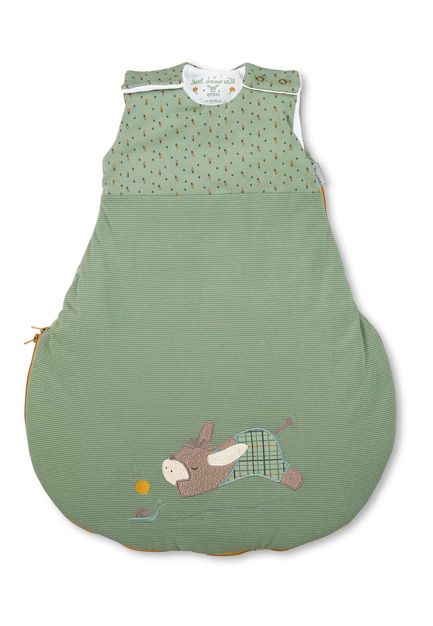 Sterntaler® Babyschlafsack Baby-Schlafsack 50/56 Emmilius (1 tlg), Babyschlafsack - Pucksack Baby, Baby-Schlafsack 50/56 Esel Emmilius aus Jersey - Strampelsack Baby, Leicht und kuschelig warm, wächst über zwei Größen mit - Baby Schlafsack Kinder