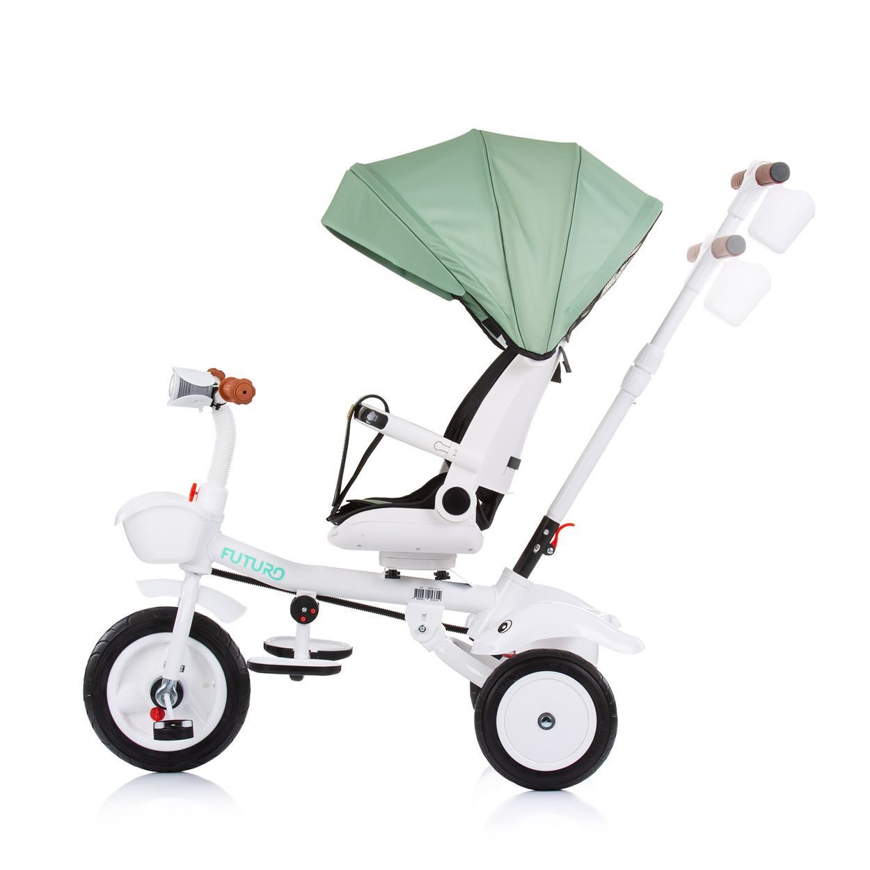Chipolino Dreirad Futuro 2 in 1, PU-Räder, Musik, Licht, Becherhalter, Schiebegriff, faltbar, 25 kg