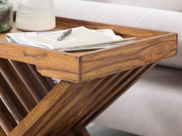 KADIMA DESIGN Beistelltisch Klappbarer Sheesham-Holz-Tisch, vielseitig & schön