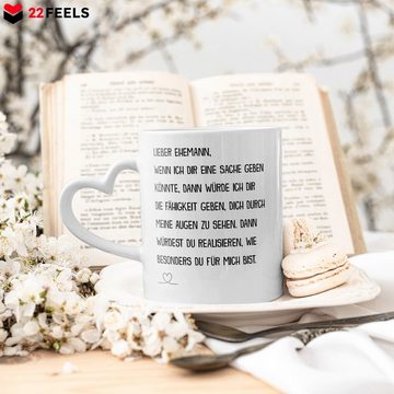 22Feels Tasse Ehemann Geschenk Hochzeitstag Kaffeetasse Ihn Männer Hochzeitsjubiläum, Keramik, Made In Germany, Spülmaschinenfest, Herzhenkel