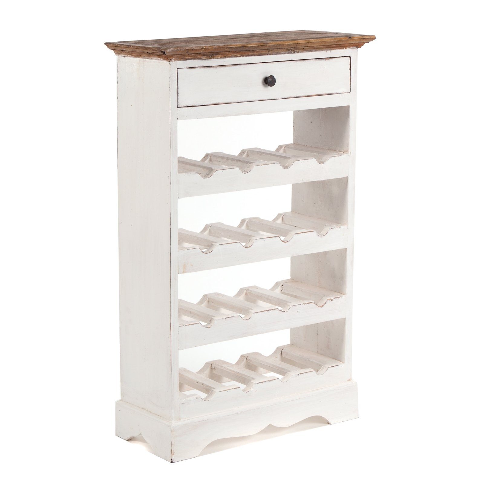 Weinregal WEINREGAL CORTEZ, 85x55cm(HxB) Flaschenregal aus Holz mit Schublade