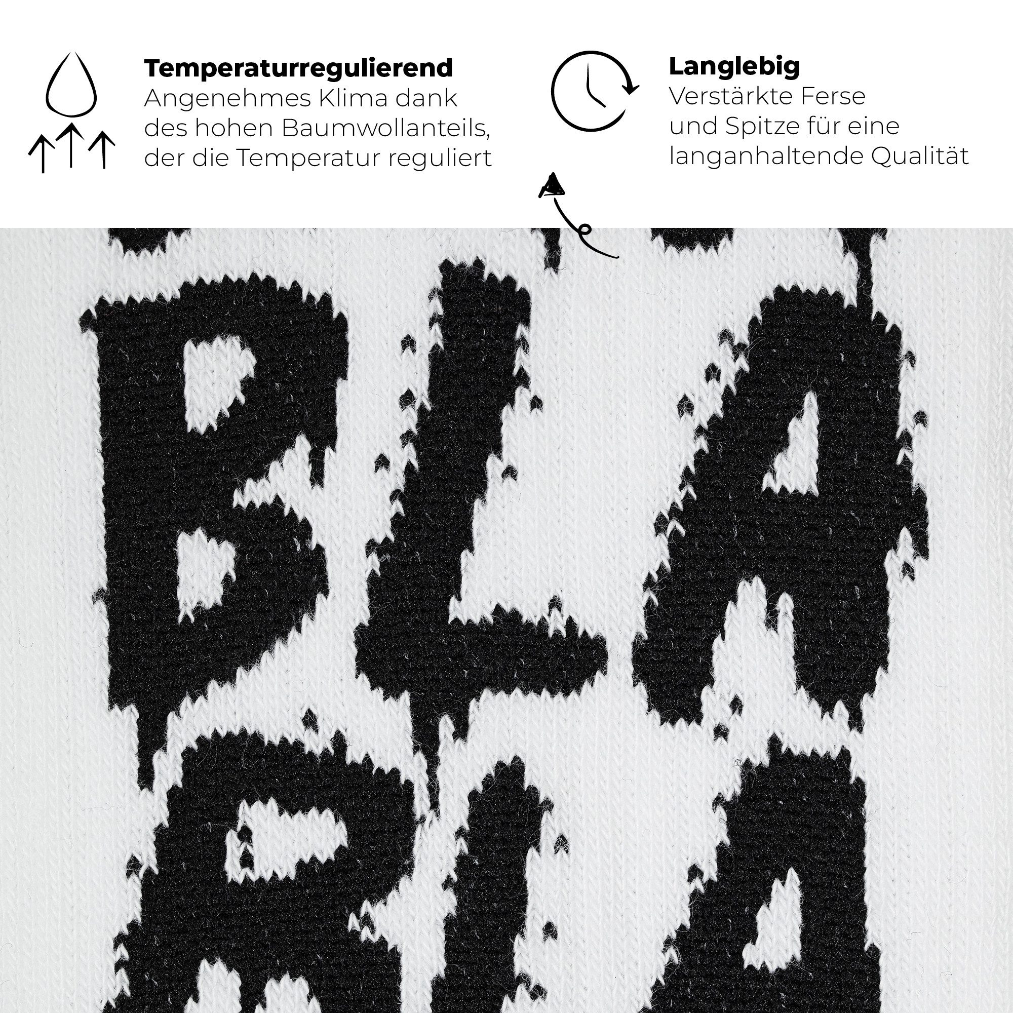 von Jungfeld Tennissocken Blabla Tennis Socken Baumwoll-Mischung 35-46 (2-Paar, 2er-Pack) Sportsocken aus Bio-Baumwolle für Damen & Herren