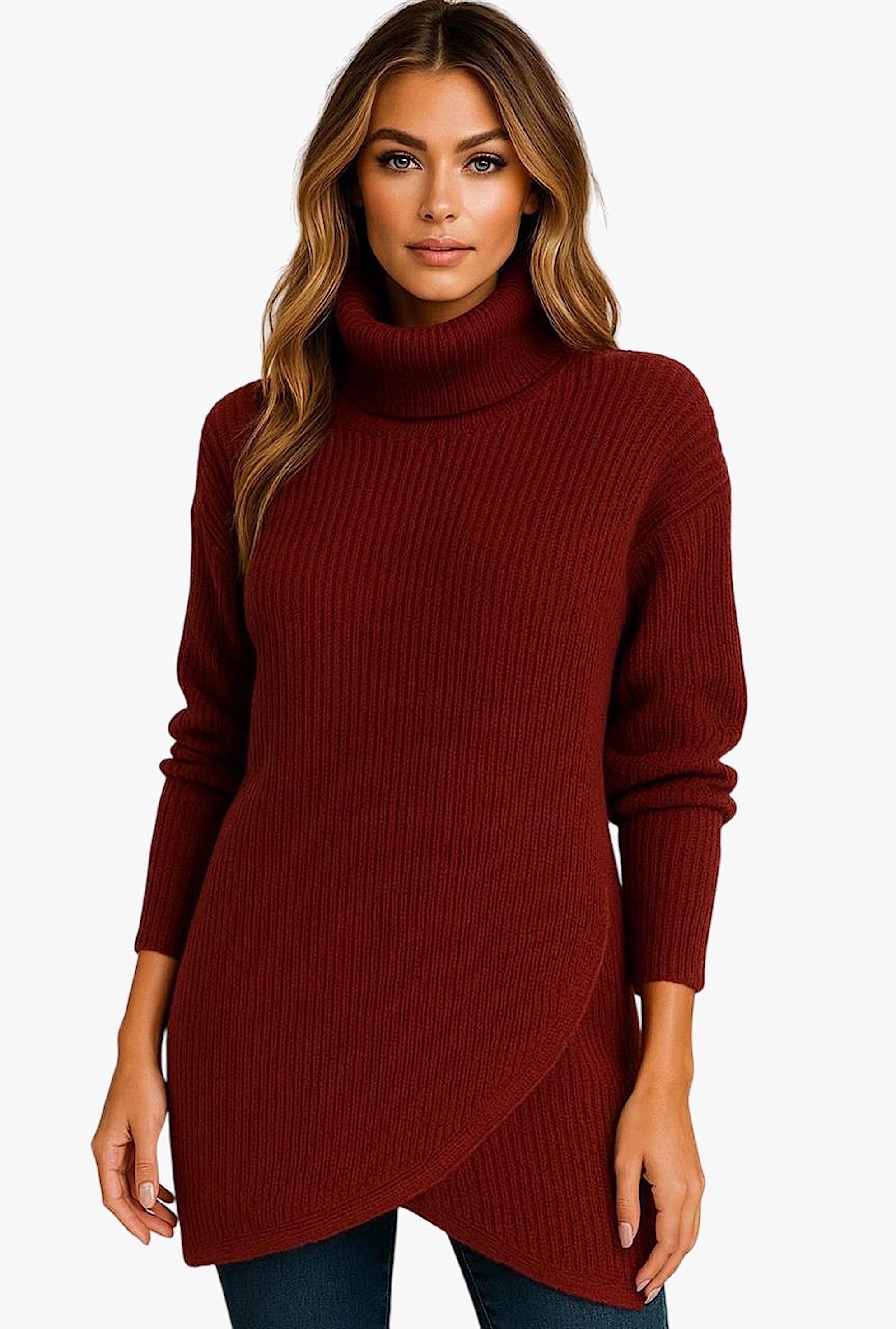 Worldclassca Rollkragenpullover WORLDCLASSCA Strick Rollkragen Pullover Lang Winter Fashion Neue Kollektion - Stilvolle und gemütliche Strickmode für Damen