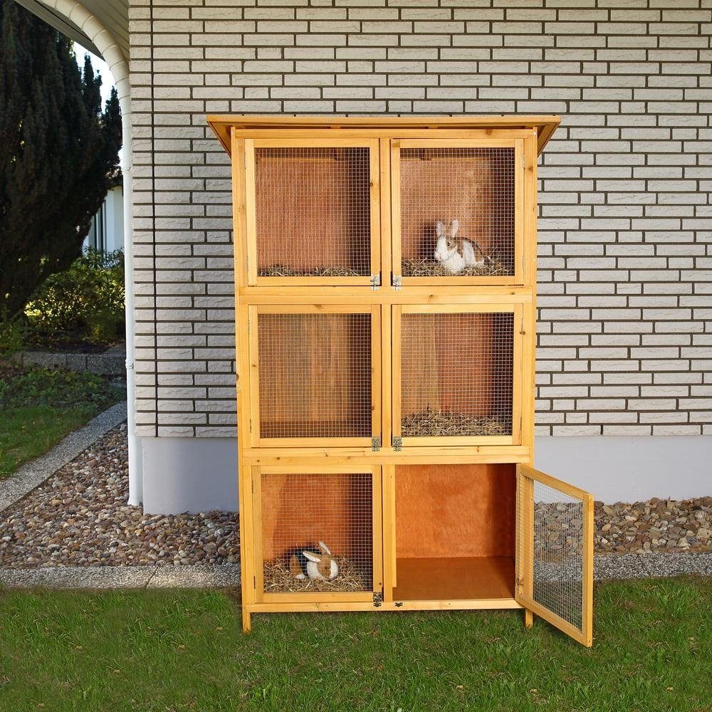 Mucola Kleintierkäfig Hasenkäfig 6 Boxen Kaninchenstall günstig online kaufen