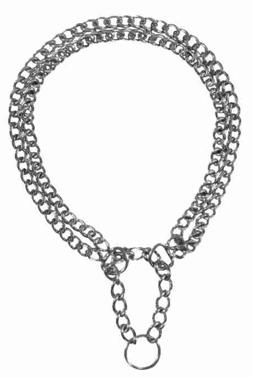 TRIXIE Hunde-Halsband Zug-Stopp-Kettenhalsband, 2-reihig - diverse - 45 cm/2,5 mm, Metall