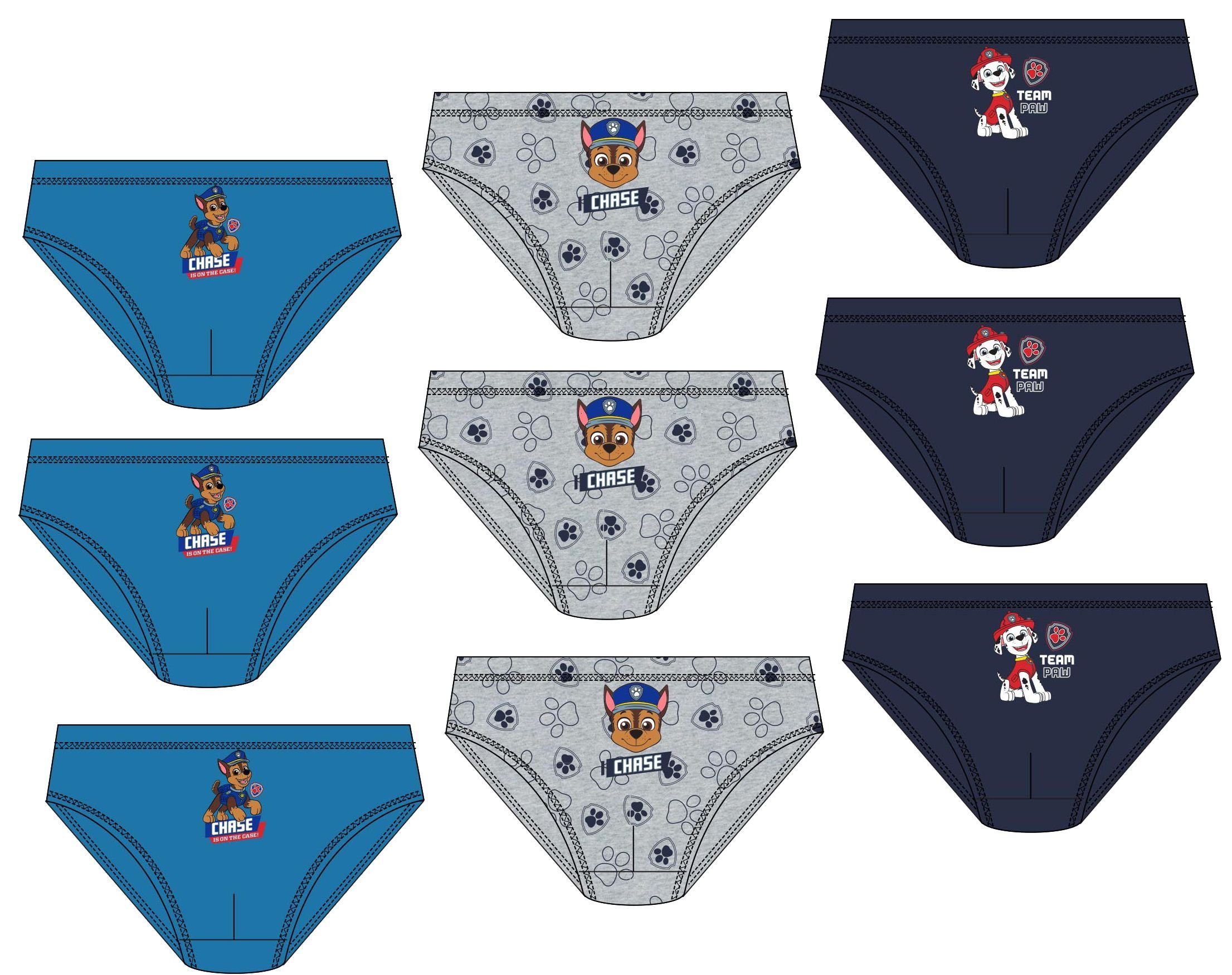 PAW PATROL Slip 9X PAW Patrol Jungen Unterhosen MEGAPACK Set Kinderslips Schlüpfer Unterwäsche Gr.2 3 4 5 6 7 8 Jahre 98 104 110 116 128