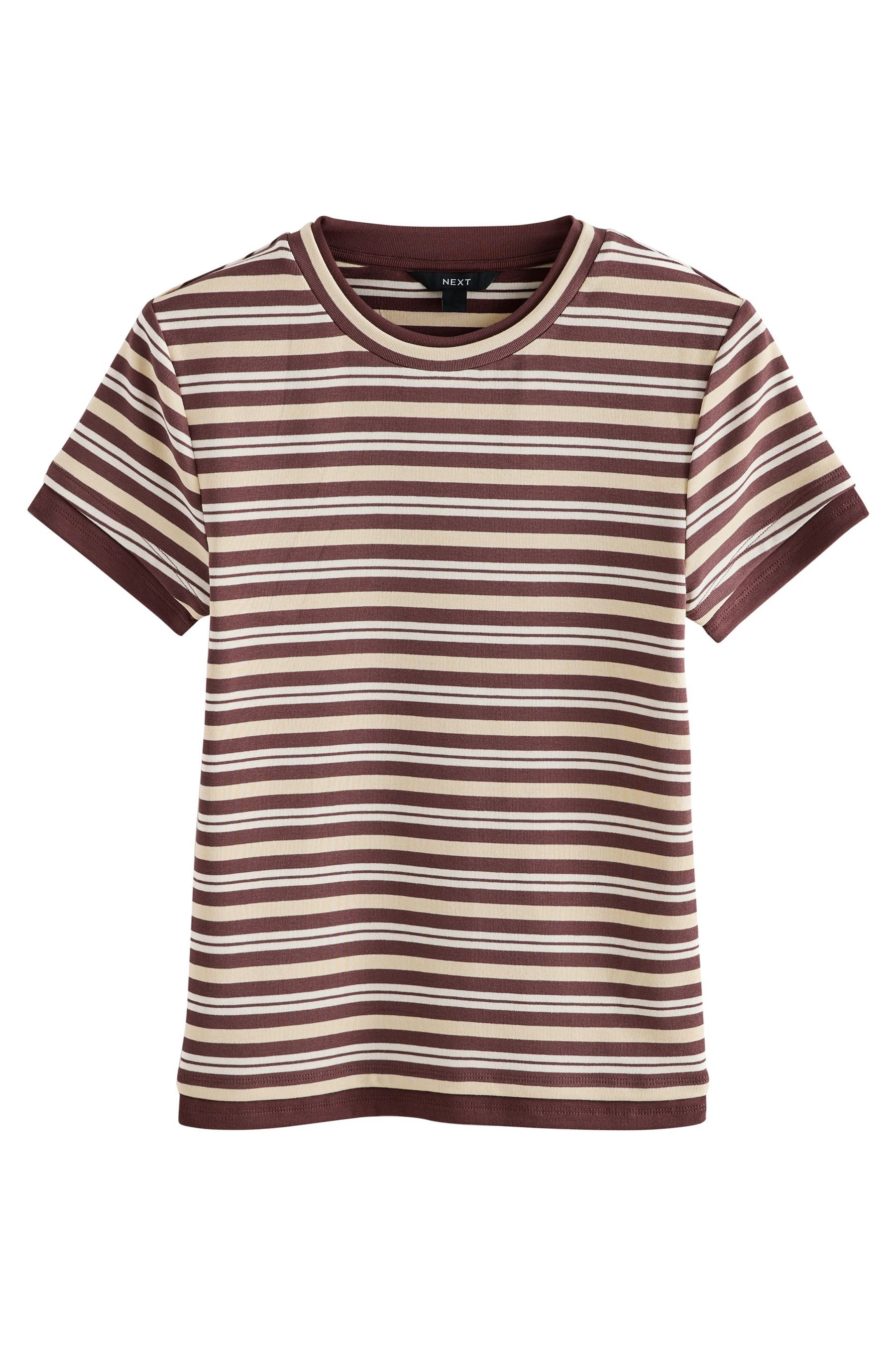 T-Shirt Kurzarm-T-Shirt mit Rundausschnitt in Lagenoptik
