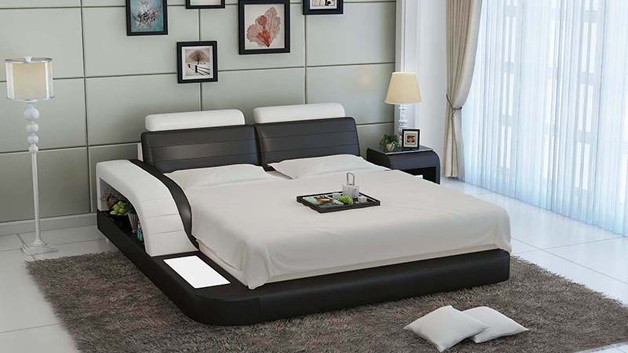 Xlmoebel, Wasserbett Luxus Doppelbett mit Lederpolsterung und integriertem Wasserbett, (Wasserbett), Hergestellt in Europa