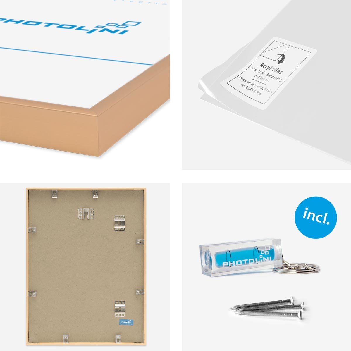PHOTOLINI Bilderrahmen 3er Set Aluminium Modern günstig online kaufen