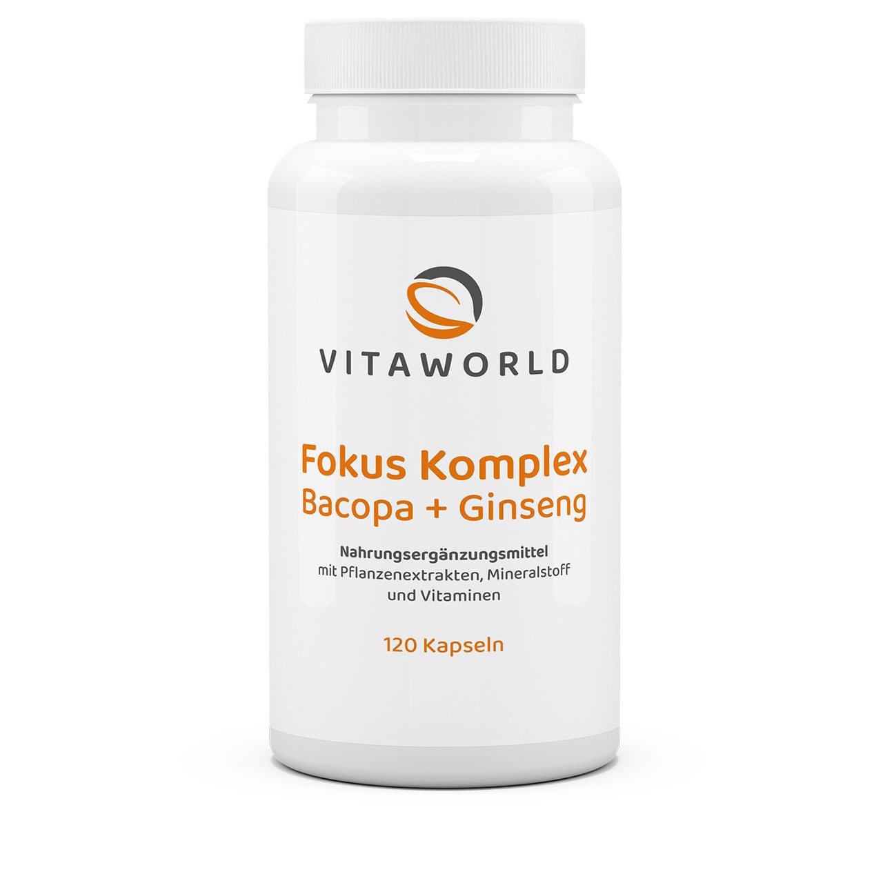vitaworld Fokus Komplex - mit Bacopa, Ginseng + Ginkgo Kapseln, 120 St., 105.1 g