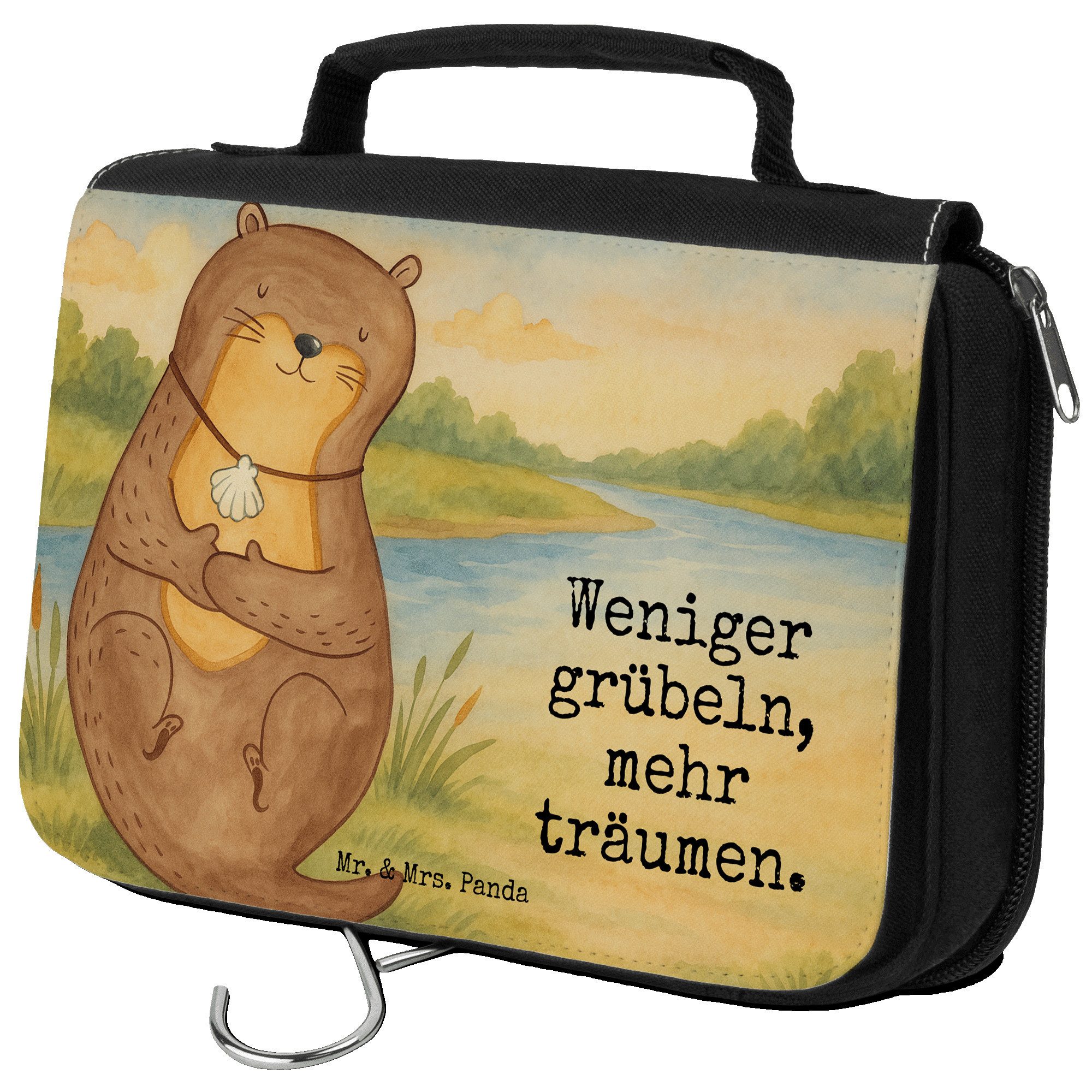 Mr. & Mrs. Panda Сумки для туалетного приладдя Otter Muschel Design, Schminkbeutel, Weiß, Necessaire, Reisebeutel, M (Packung, 1-tlg)