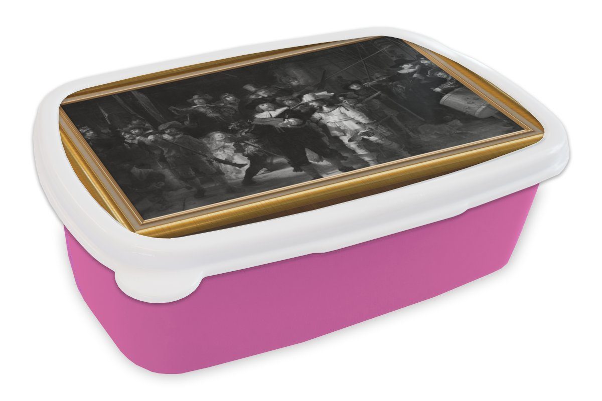 Brotbox Brotdose Kunststoff - Snackbox, rosa Mädchen, Gold, Nachtwache Kunststoff, (2-tlg), Erwachsene, MuchoWow - Rijn für Liste - Lunchbox Kinder, Van