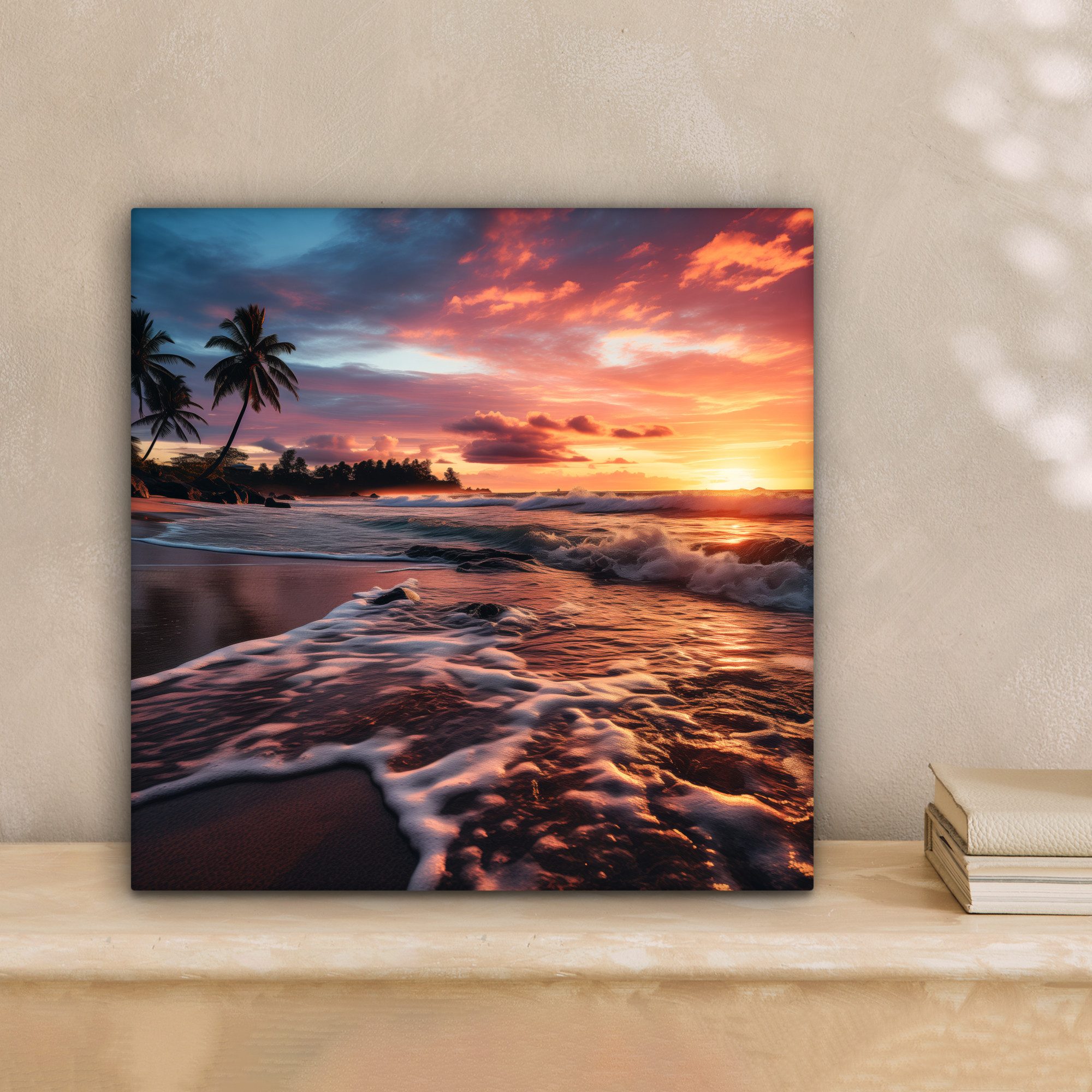 OneMillionCanvasses® Leinwandbild Sonnenuntergang - Strand mit günstig online kaufen