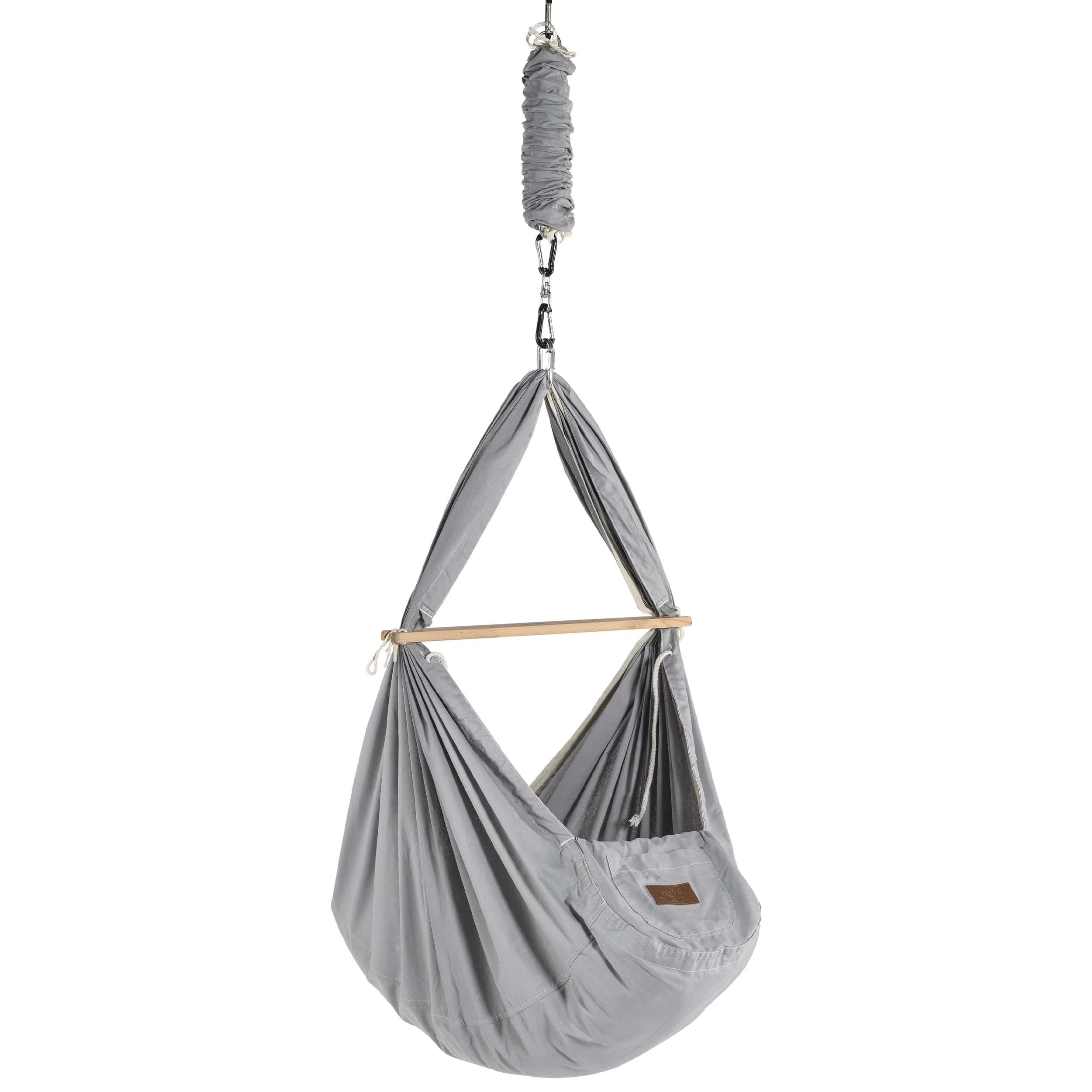 Stubenbett Federwiege Bio Grey mit Tipi Weiß