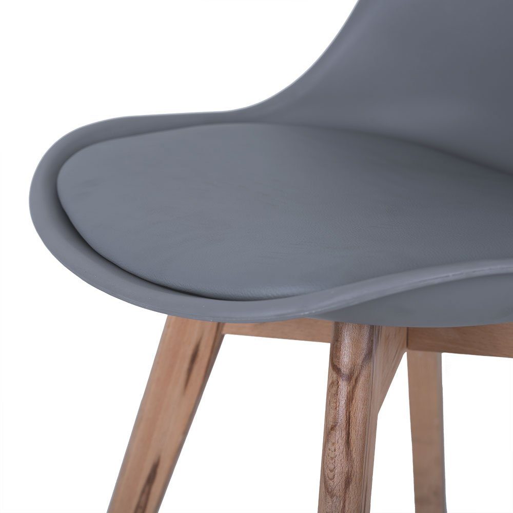 etc-shop Schalenstühle grau Eiche 4er Set Esszimmerstühle Stuhl, Küchenstühle