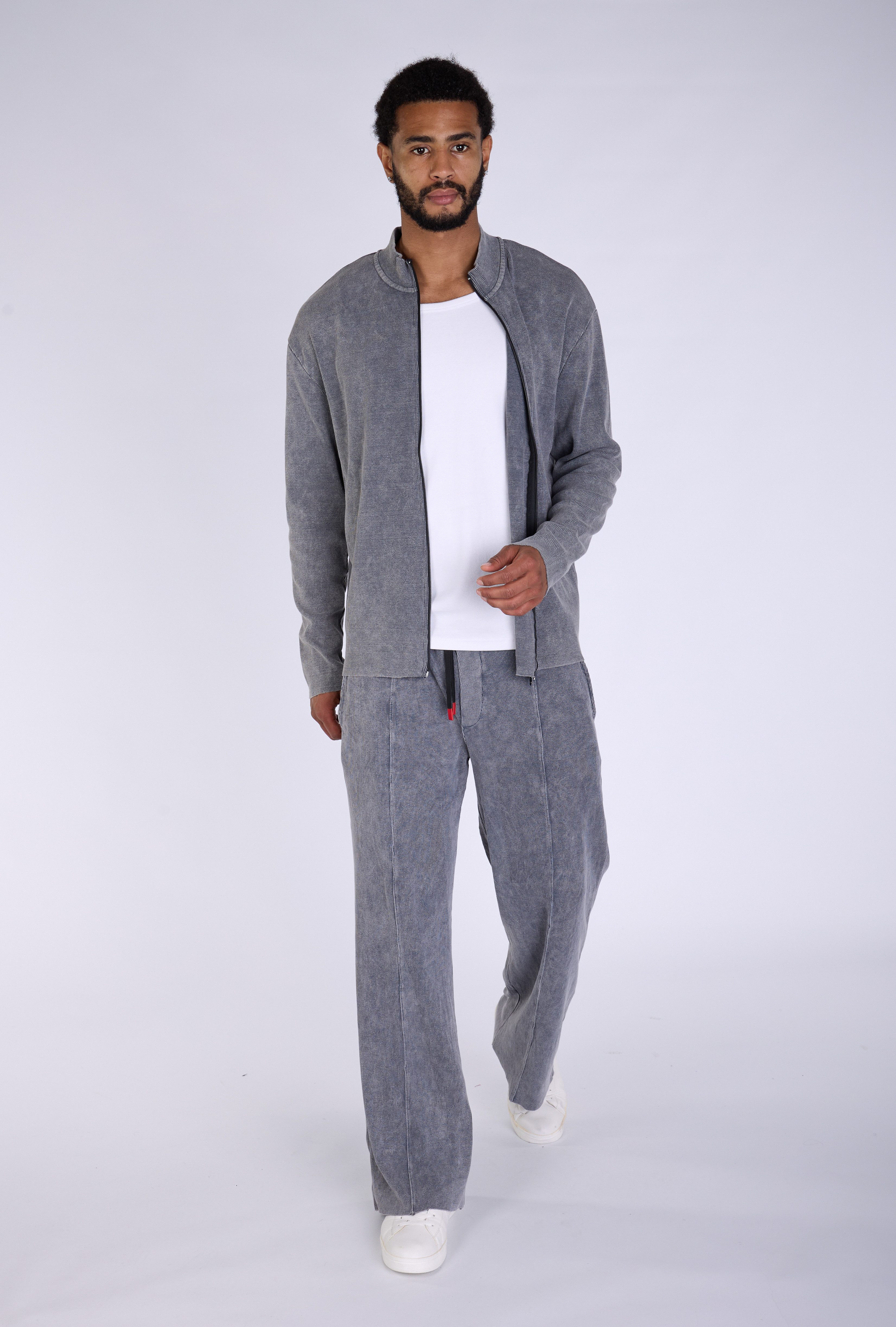 Denim Distriqt Trainingsanzug Herren Trainingsanzug mit Batik-Look Schwarz günstig online kaufen