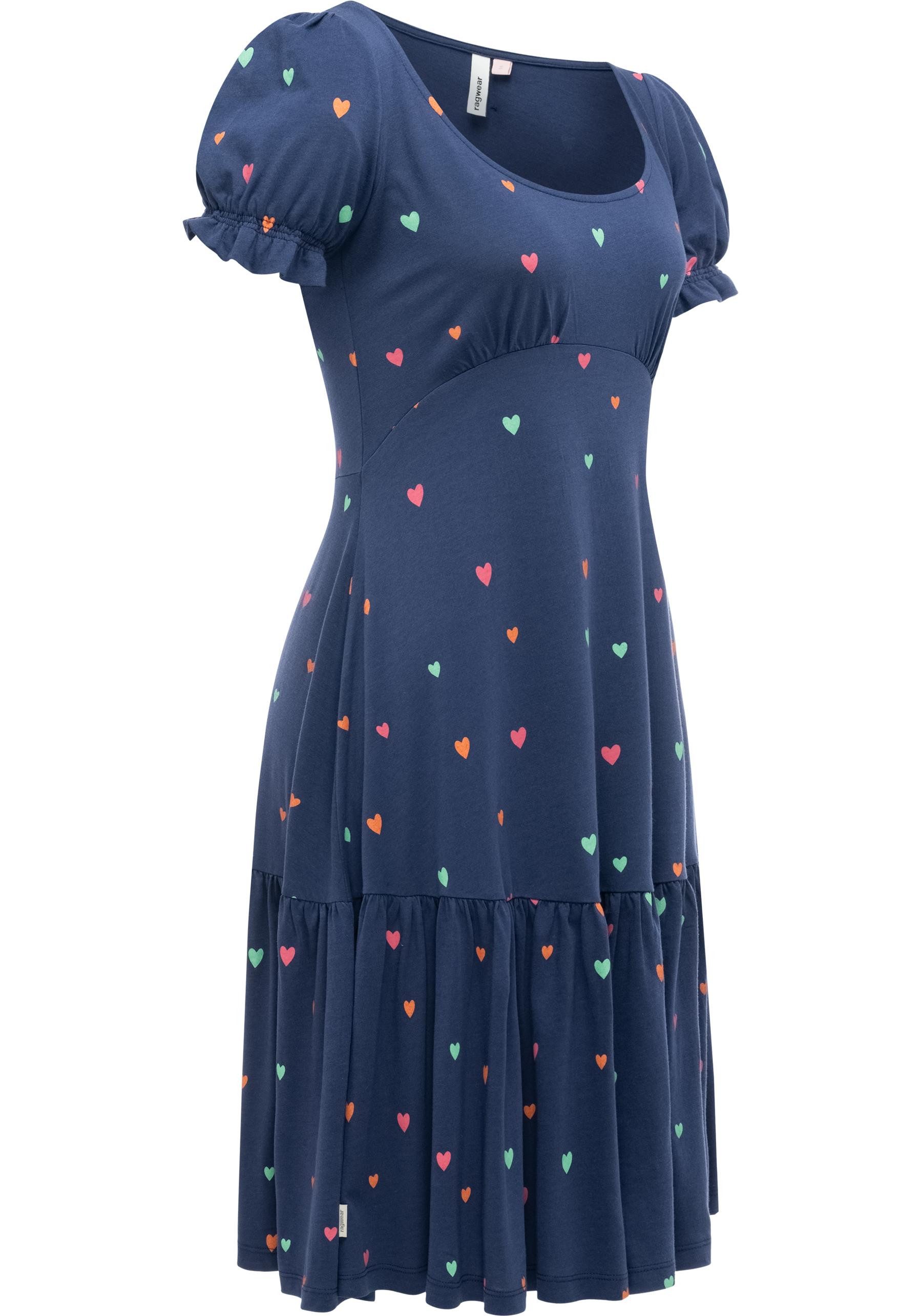 Ragwear A-Linien-Kleid Orise Print Knielanges verspieltes Sommerkleid