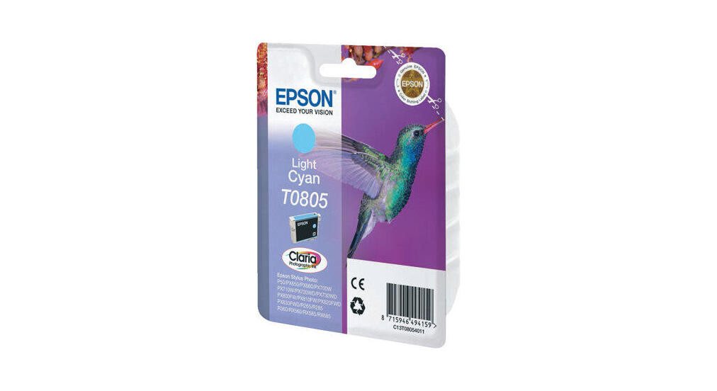 Thumbnail - Epson Epson T0805 Kolibri Druckerpatrone cyan hell Tintenpatrone