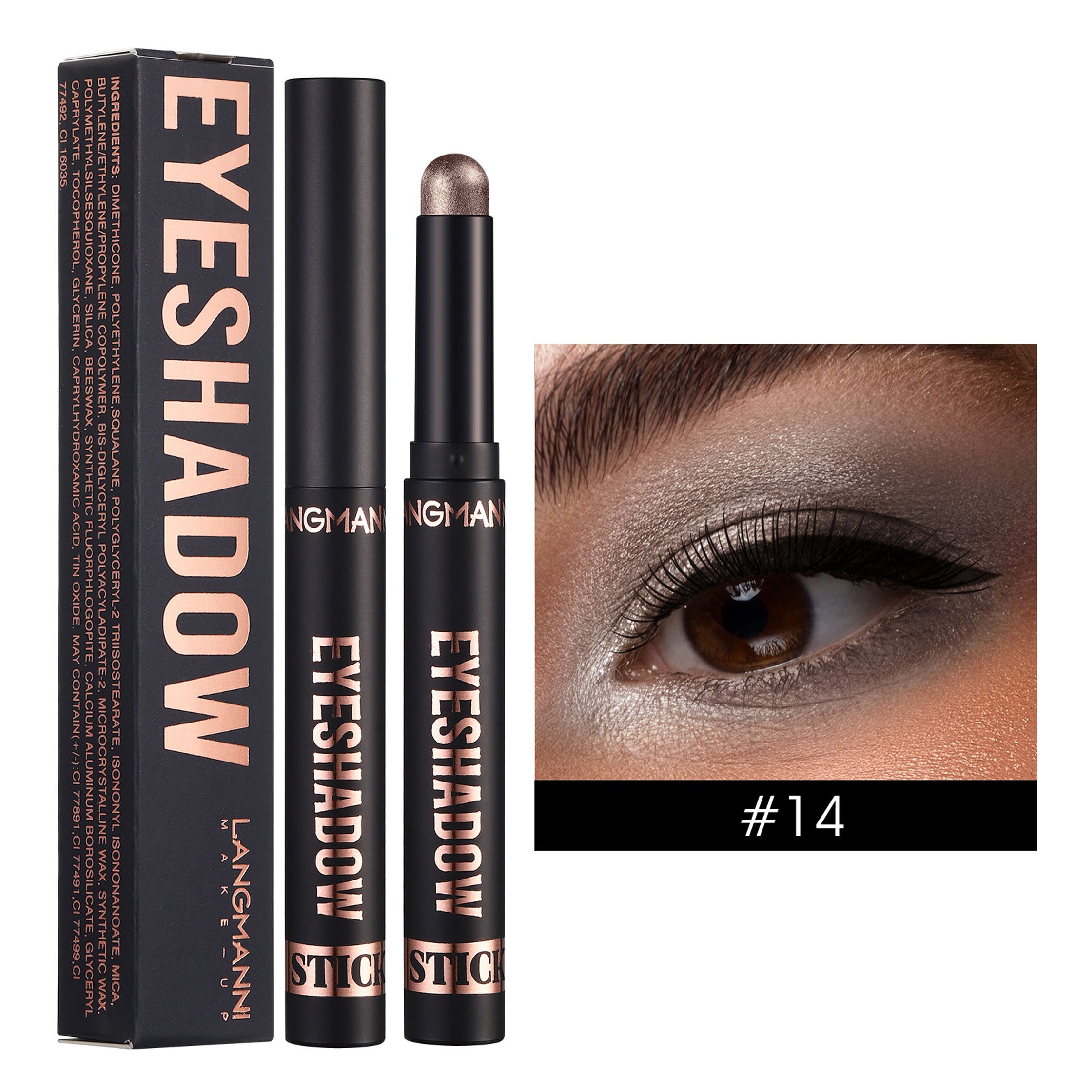 KINSI Lidschatten 2er Lidschattenstift Set, Matt Glitzer, Wasserfest, Augen Make-up, 2-tlg., Geeignet für den Alltag und für festliche Anlässe