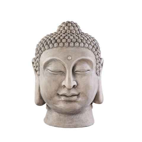 NEUSTEIN Buddhafigur XXL Buddha Kopf Head Figur Steinfigur Skulptur Bali Garten Höhe ca.50cm Feng Shui Gartendeko
