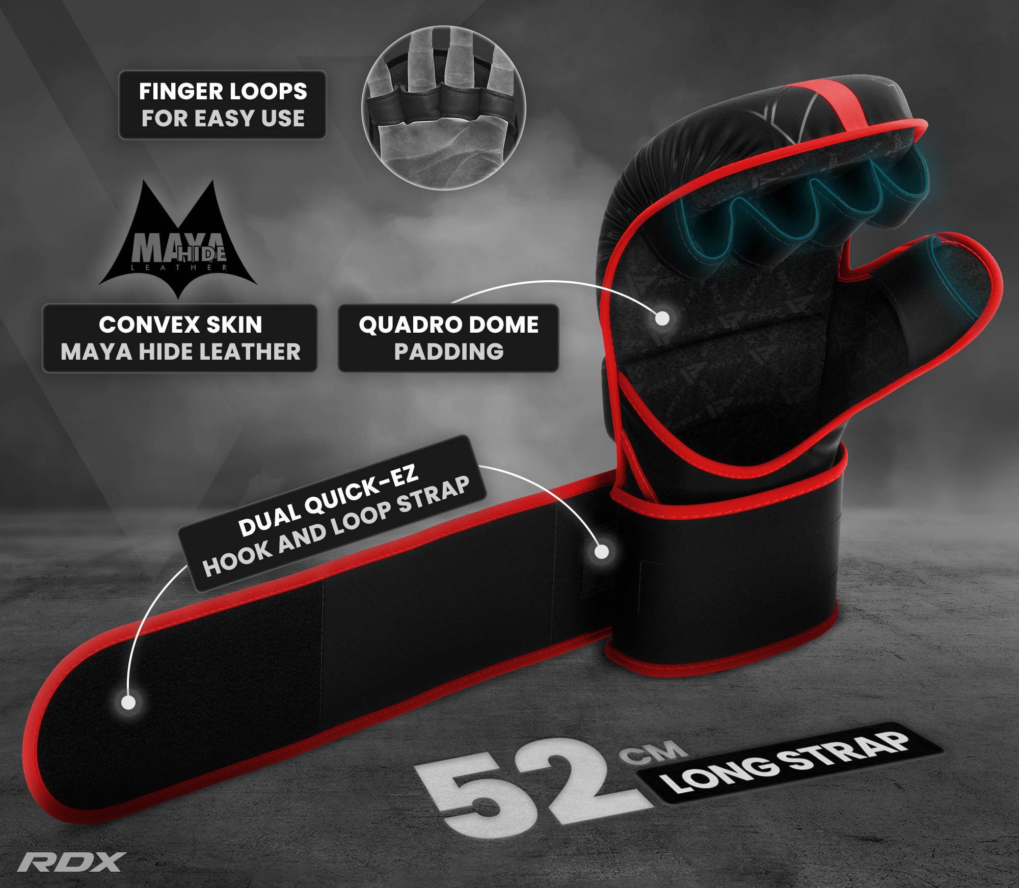 RDX Sports MMA-Handschuhe RDX MMA Handschuhe, MMA Gloves für Kampfsport Grappling Training – Bild 5 von 5