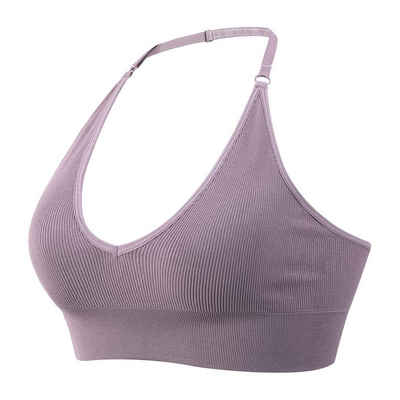 Daisred Rückenfreier BH Damen Neckholder Sport BH Rückenfrei Fitness Bustier