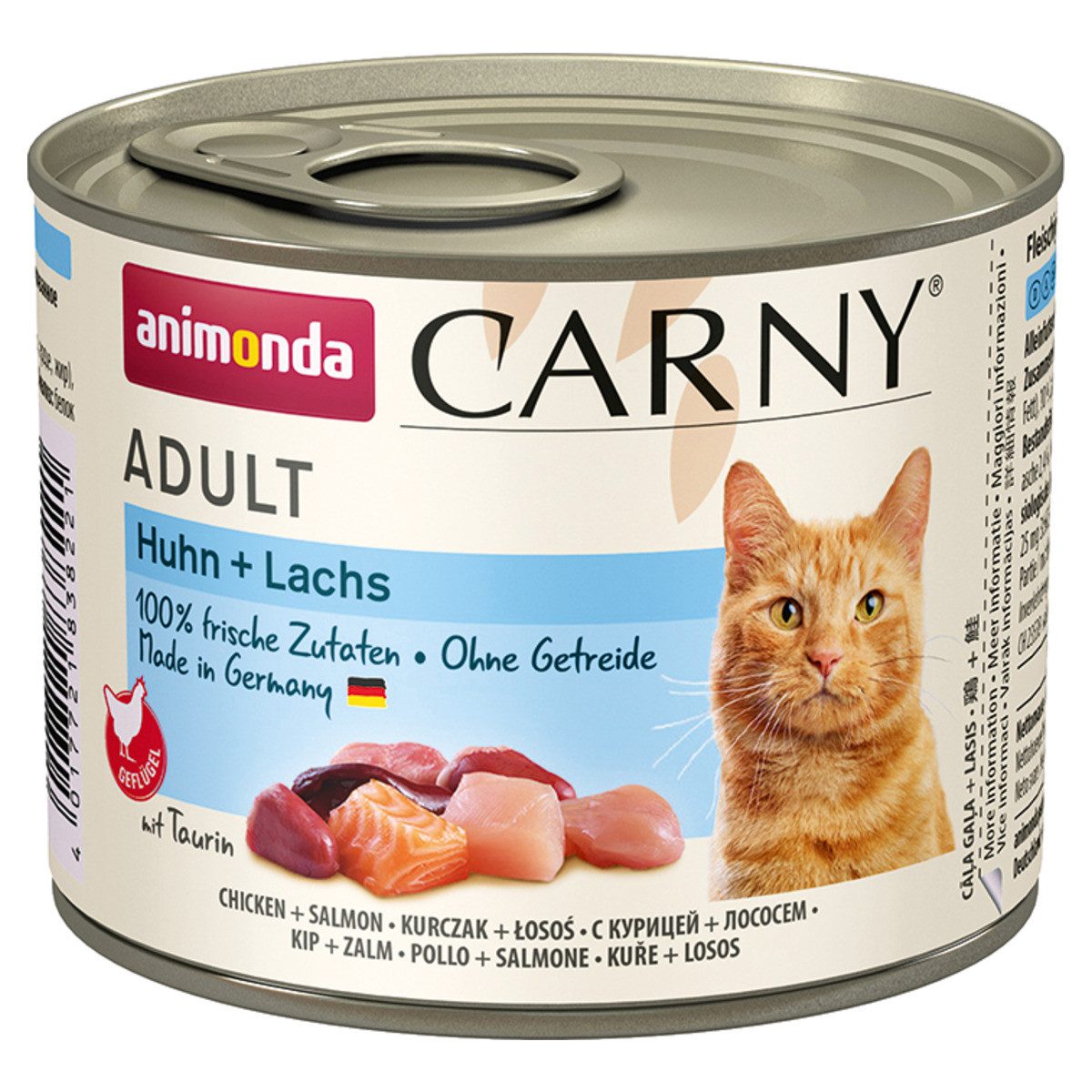Animonda Carny Adult mit Huhn & Lachs 200 g - 6 Stück, Nassfutter für: Katze