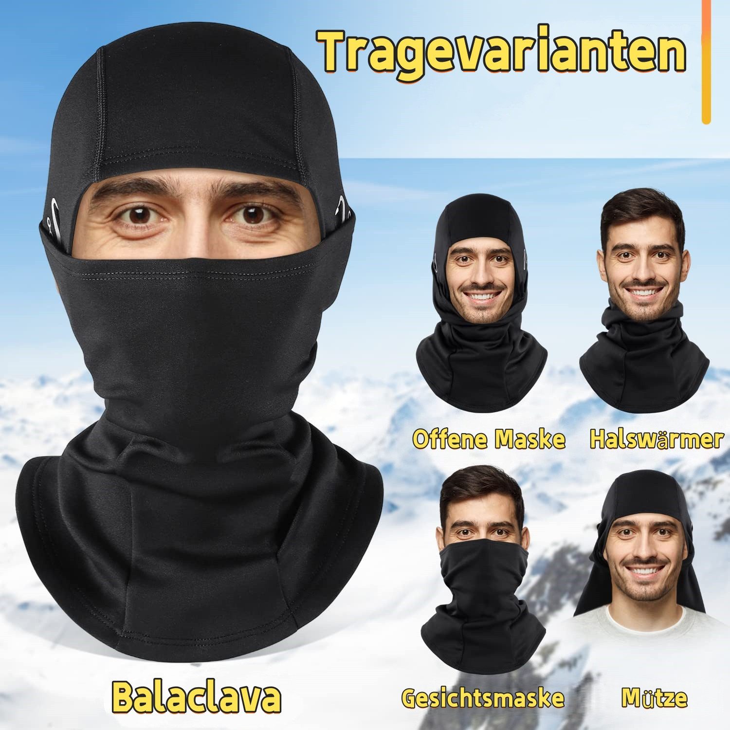 Cachito Sturmhaube Winter Sturmhaube Warme Sturmhaube (für Ski, Snowboard und Motorradfahren Strickhaube) für Damen und Herren