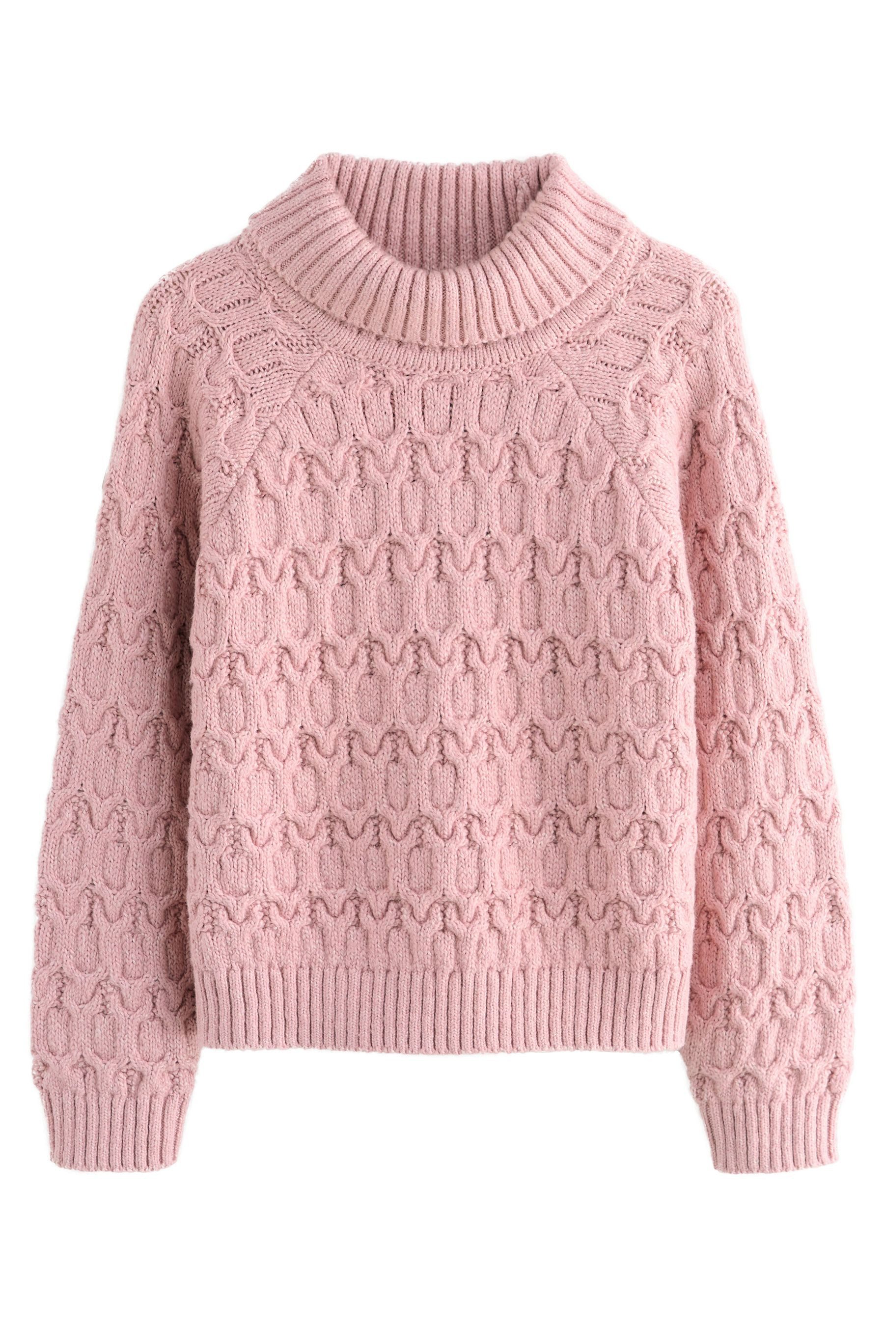 Next Strickpullover Rollkragenpullover mit Zopfmuster (1-tlg)
