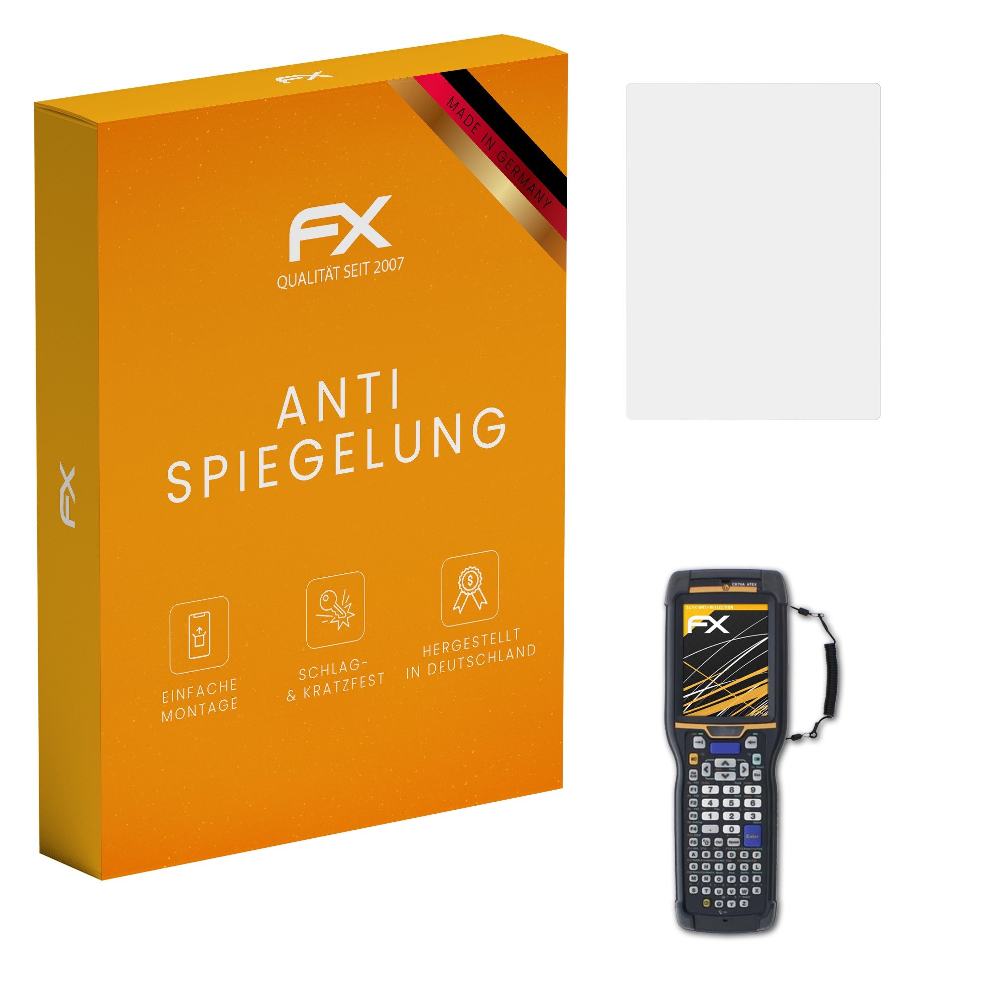 atFoliX Schutzfolie für ecom CK70A, (2 Folien), Entspiegelnd und stoßdämpfend