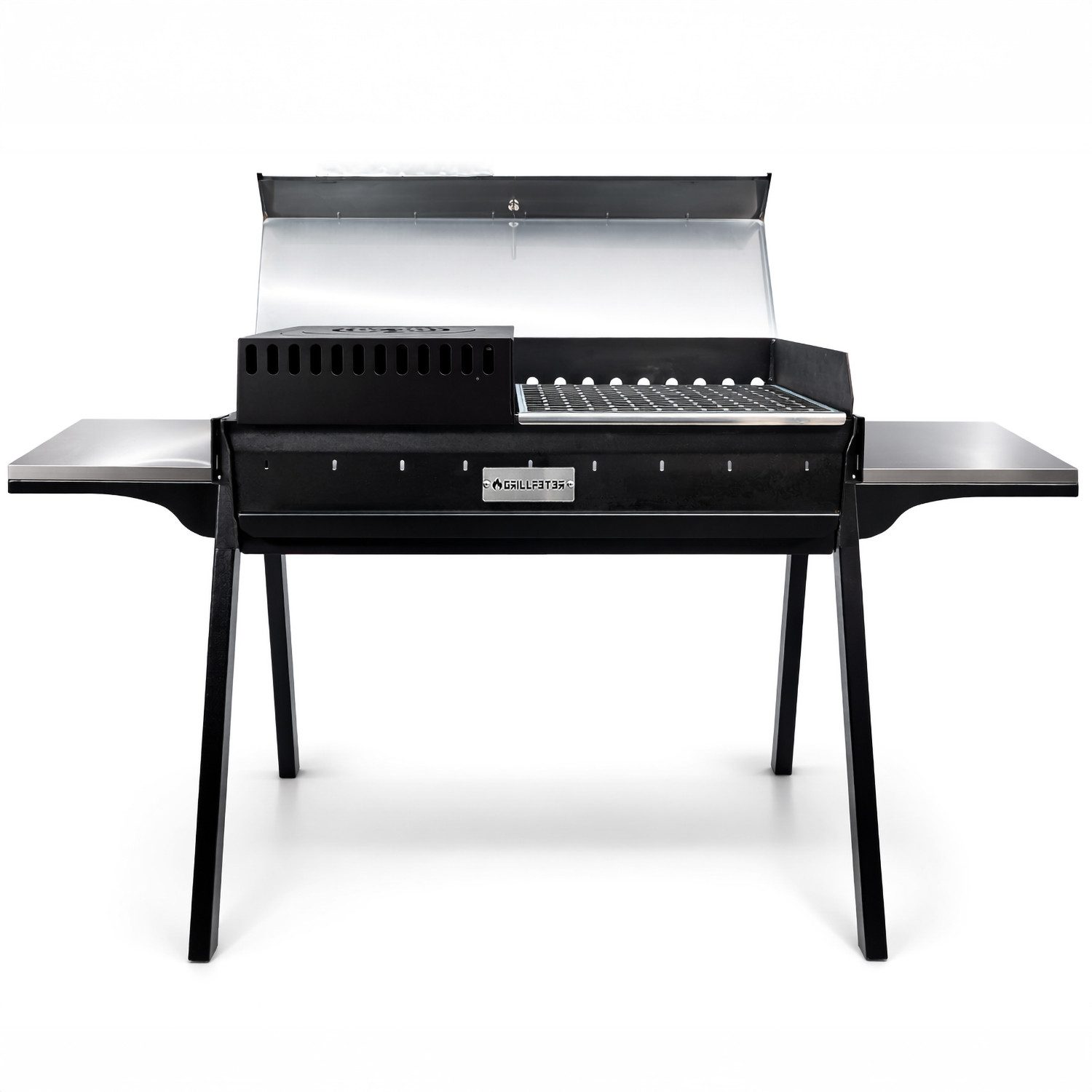 Grillpeter Holzkohlegrill Mangal Altan 90 Schaschlikgrill aus 3mm Stahl Komplettset