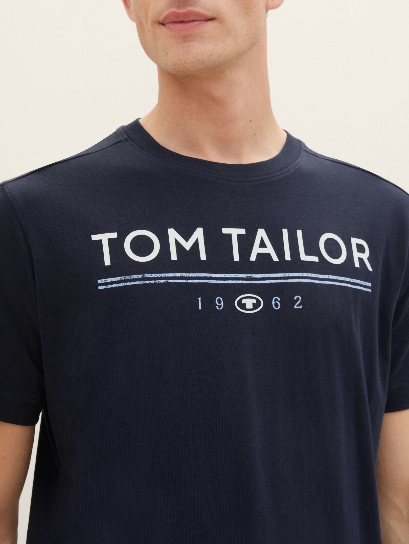 mit T-Shirt TAILOR sky T-Shirt Logo blue Print captain TOM