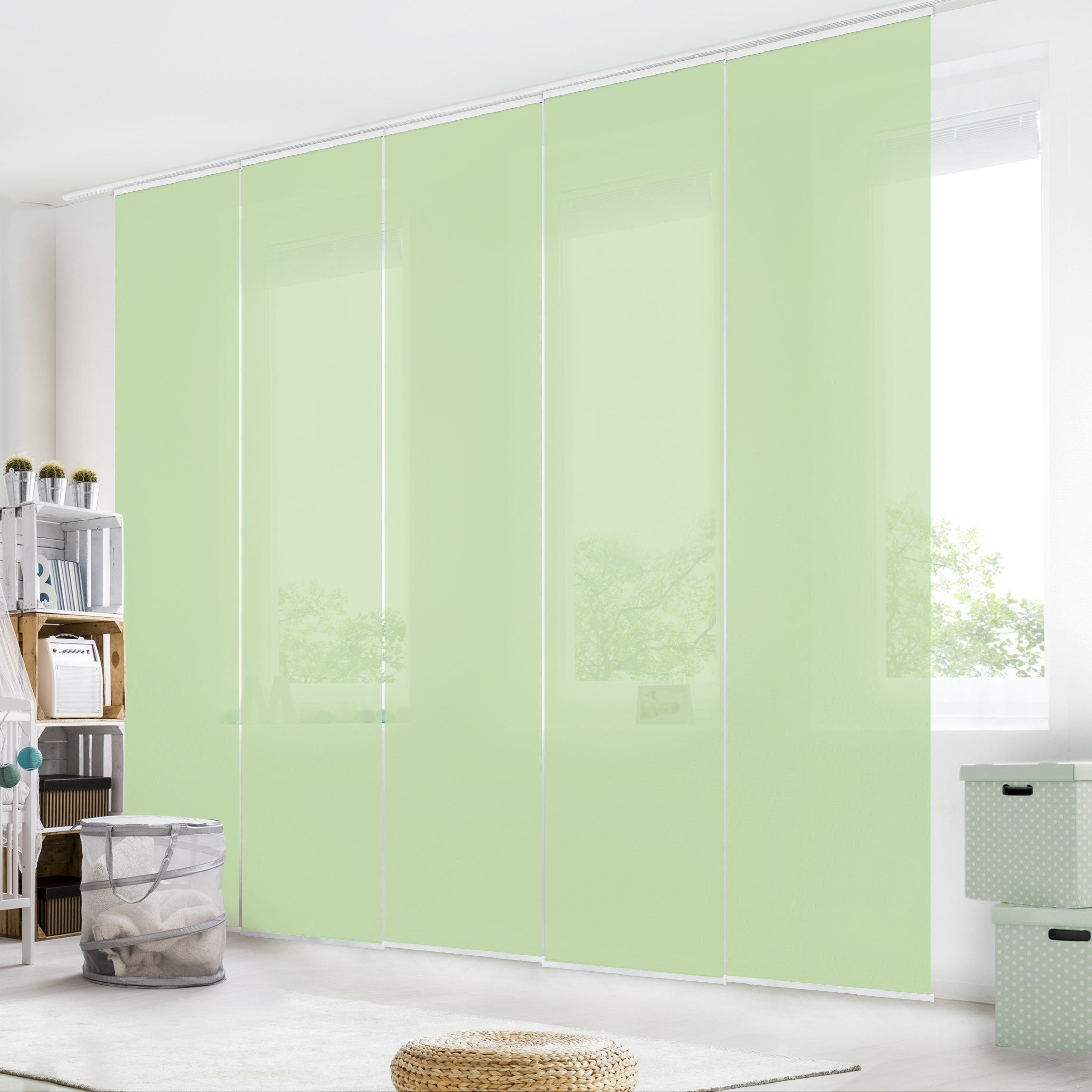 Bilderdepot24 Schiebegardine modern Flächenvorhang blickdicht Mint, günstig online kaufen