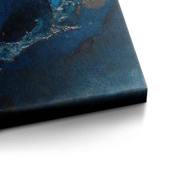 DOTCOMCANVAS® Leinwandbild Blue Water, Leinwandbild Blue Water abstrakt schwarz weiß blau moderne Kunst