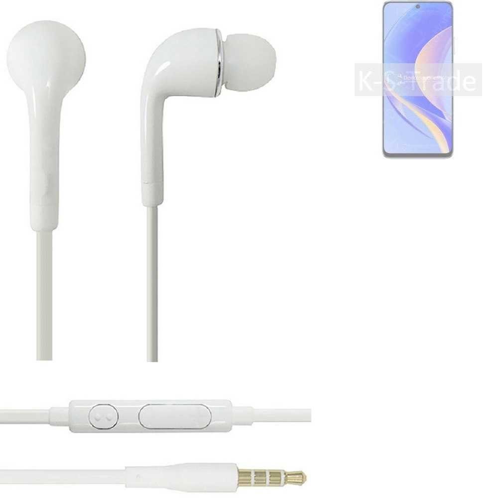 Headset 3,5mm) Y90 für In-Ear-Kopfhörer Mikrofon Lautstärkeregler u weiß Huawei (Kopfhörer K-S-Trade nova mit