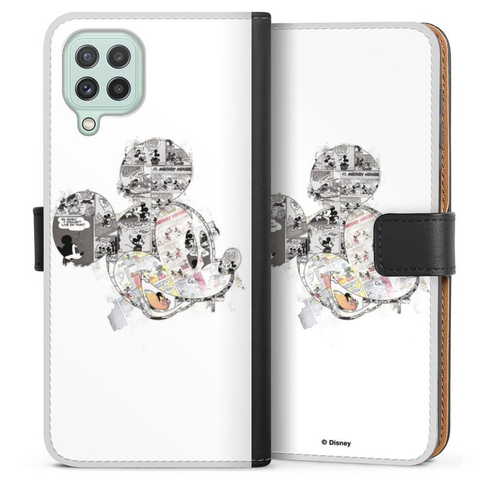 DeinDesign Handyhülle Mickey Mouse Offizielles Lizenzprodukt Disney Mickey Mouse - Collage, Samsung Galaxy A22 4G Hülle Handy Flip Case Wallet Cover