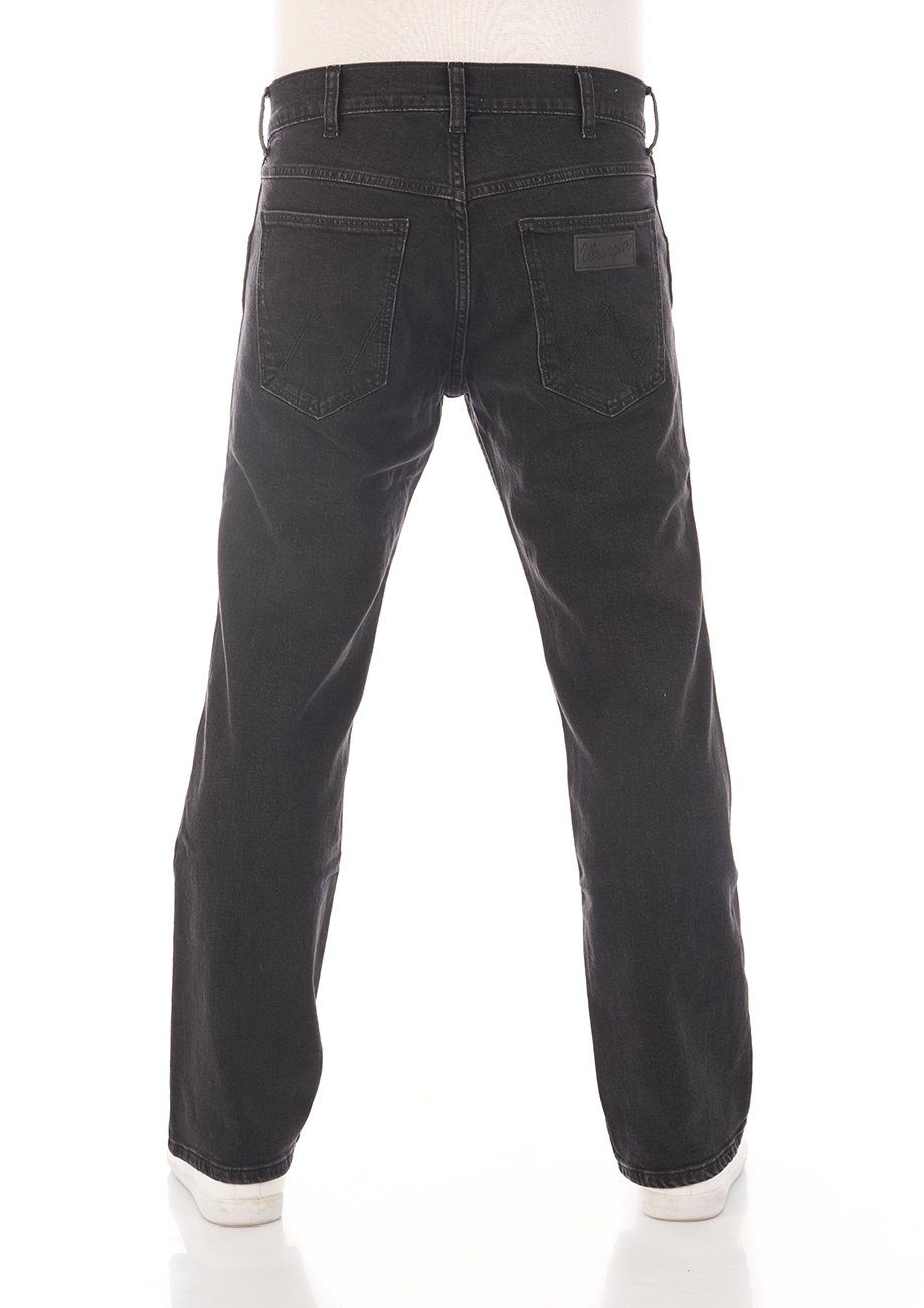 Black mit Wrangler Jeanshose (WSS5HT62D) Bootcut-Jeans Denim Out Herren Cut Boot Hose Jacksville Stretch