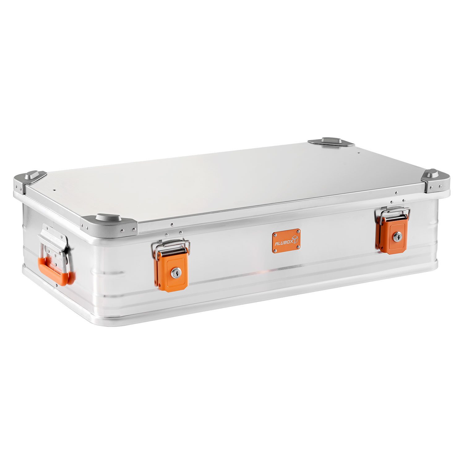 ALUBOX Aufbewahrungsbox Alukiste 50 Liter mit Druckguss Stapelecken (stapelbar auf E92), inkl. Schlösser