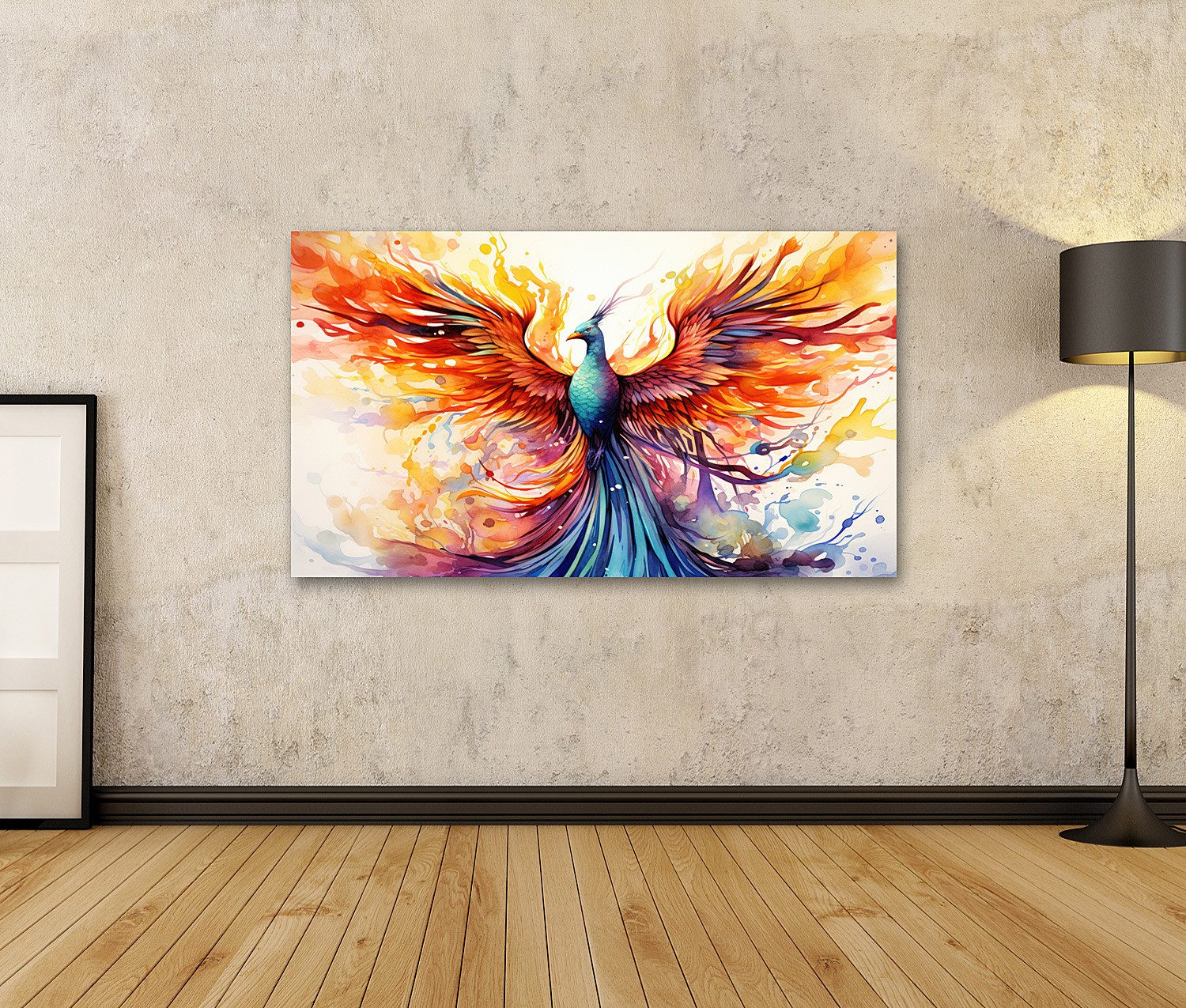 islandburner Leinwandbild Bunt Schön Phönix Brennend Bilder günstig online kaufen