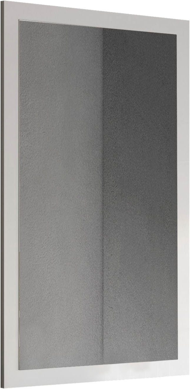 OTTO home Garderobenspiegel Breite x Höhe: 110 x 68 cm, mit Rahmen Weiss Hochglanz Lack, passend zur Garderobe Smile + Hamburg, längs u. quer hängen