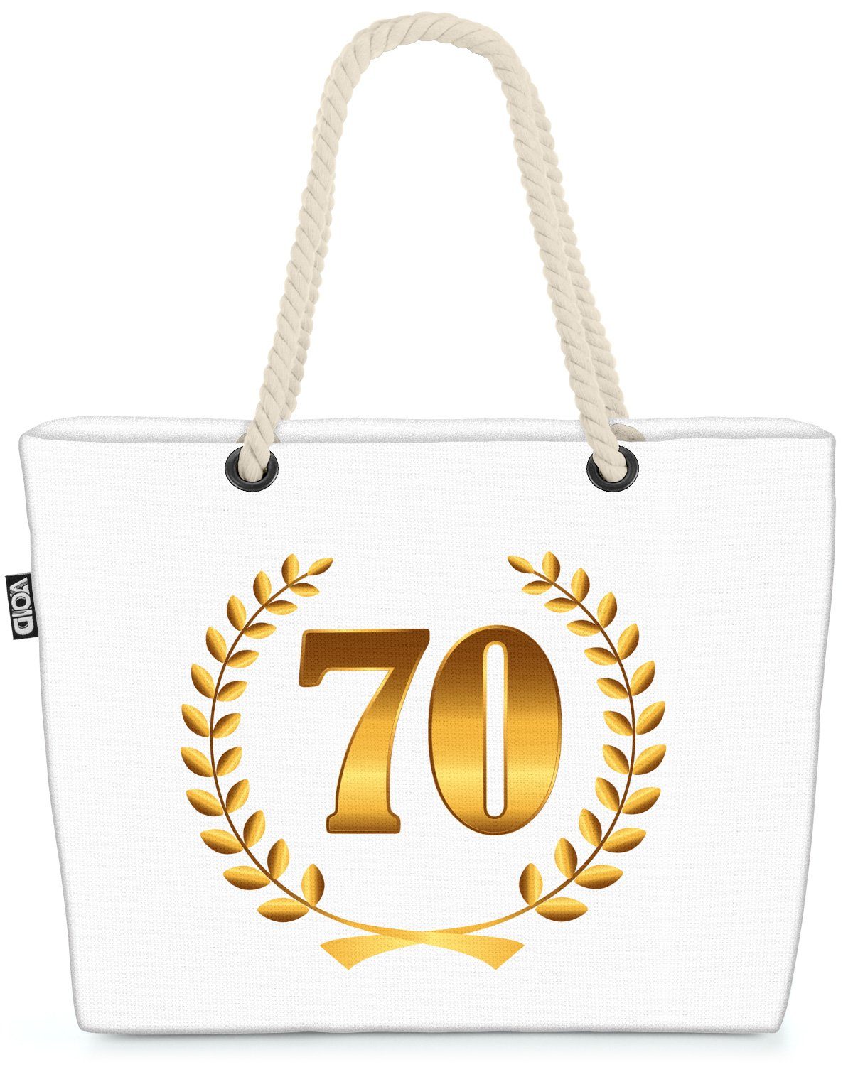VOID Strandtasche (1-tlg), 70 Jahre Jubiläum Jubiläum Kranz Jahre Hochzeit Geburtstag Geburtstag