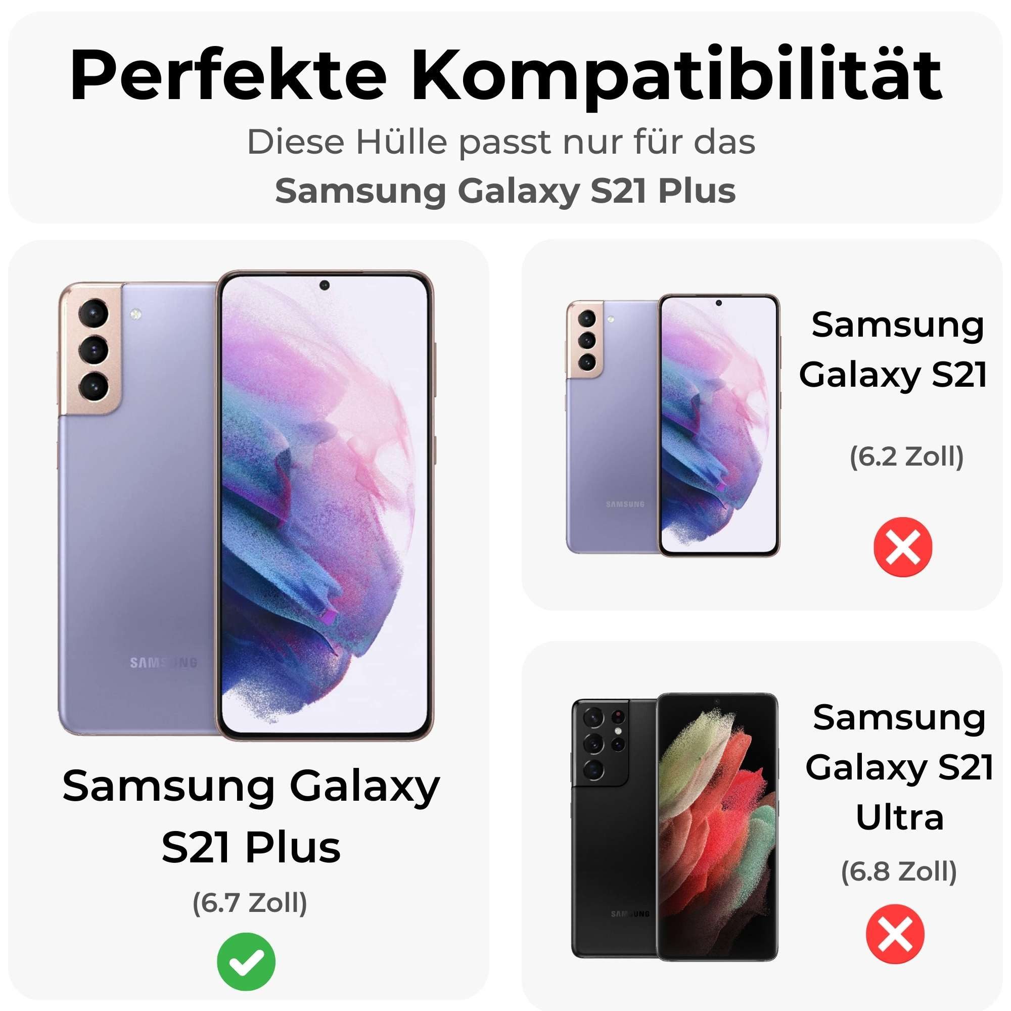 betterfon Handykette für Samsung Galaxy Leder Umhänge Hülle mit Kartenfächer, Hände frei – mit Silikonhülle & Schnur für flexiblen Alltag