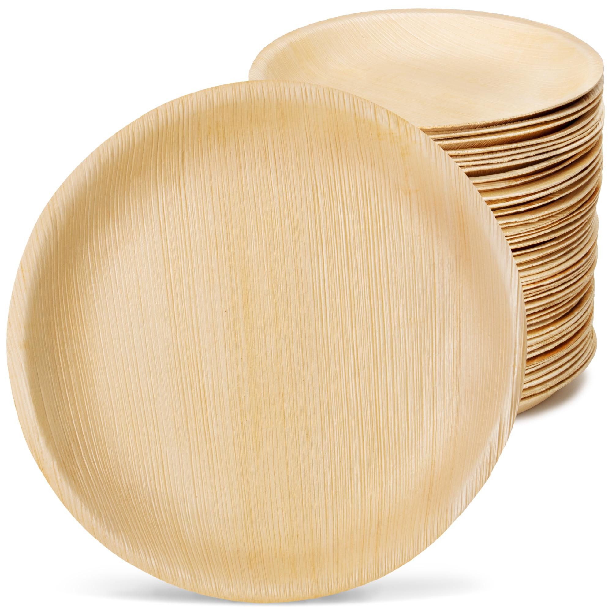 wisefood Einwegteller Palmblatt-Teller, rund, Ø 23 x 2,5 cm, (25 St)